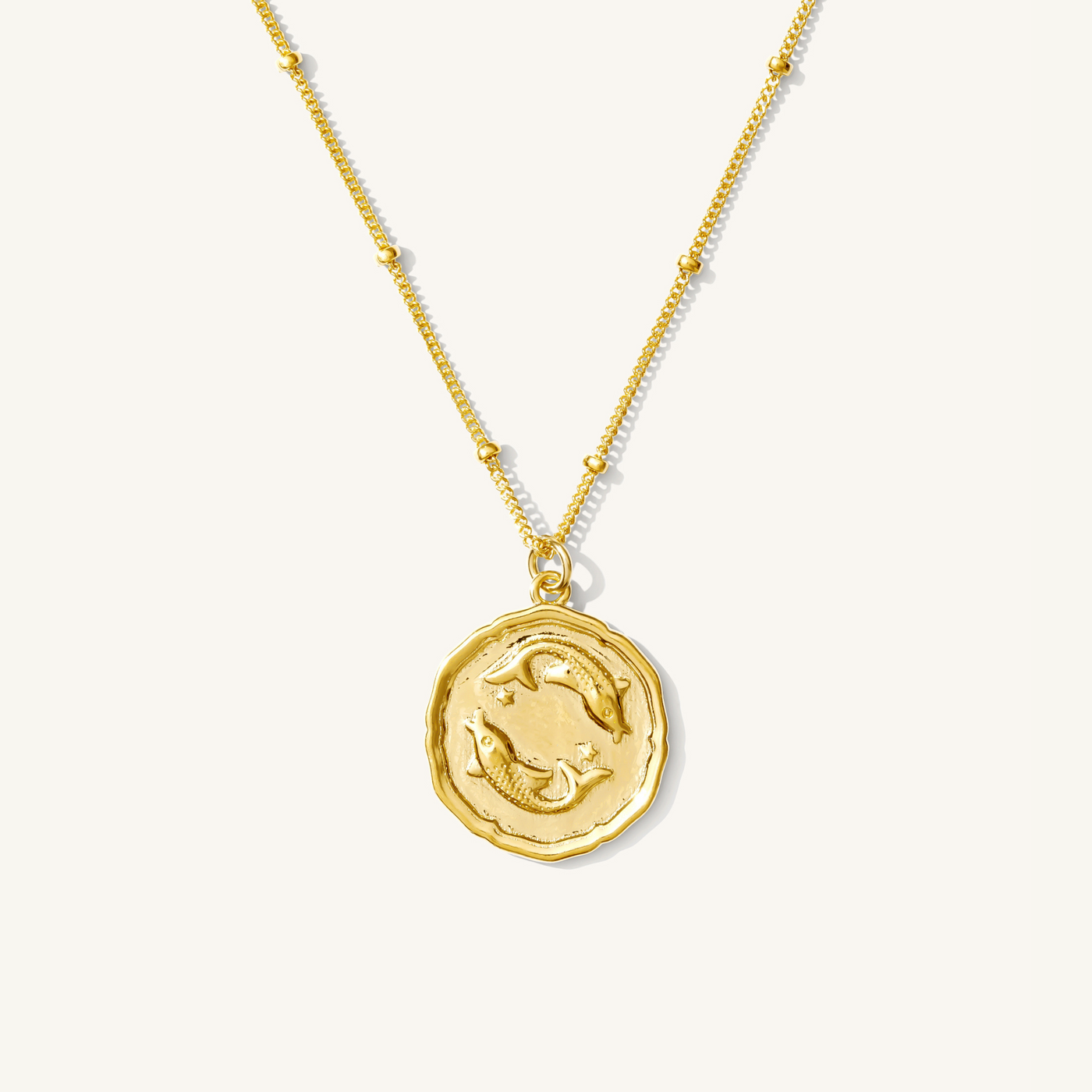 Pisces Zodiac Coin Necklace