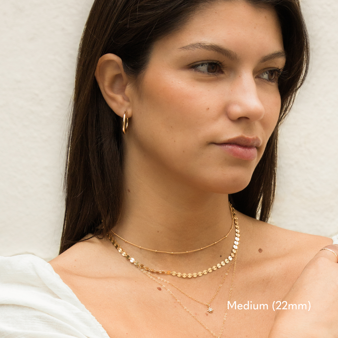 Medium (22mm) Everyday Hoop Earrings by Simple & Dainty Jewelry