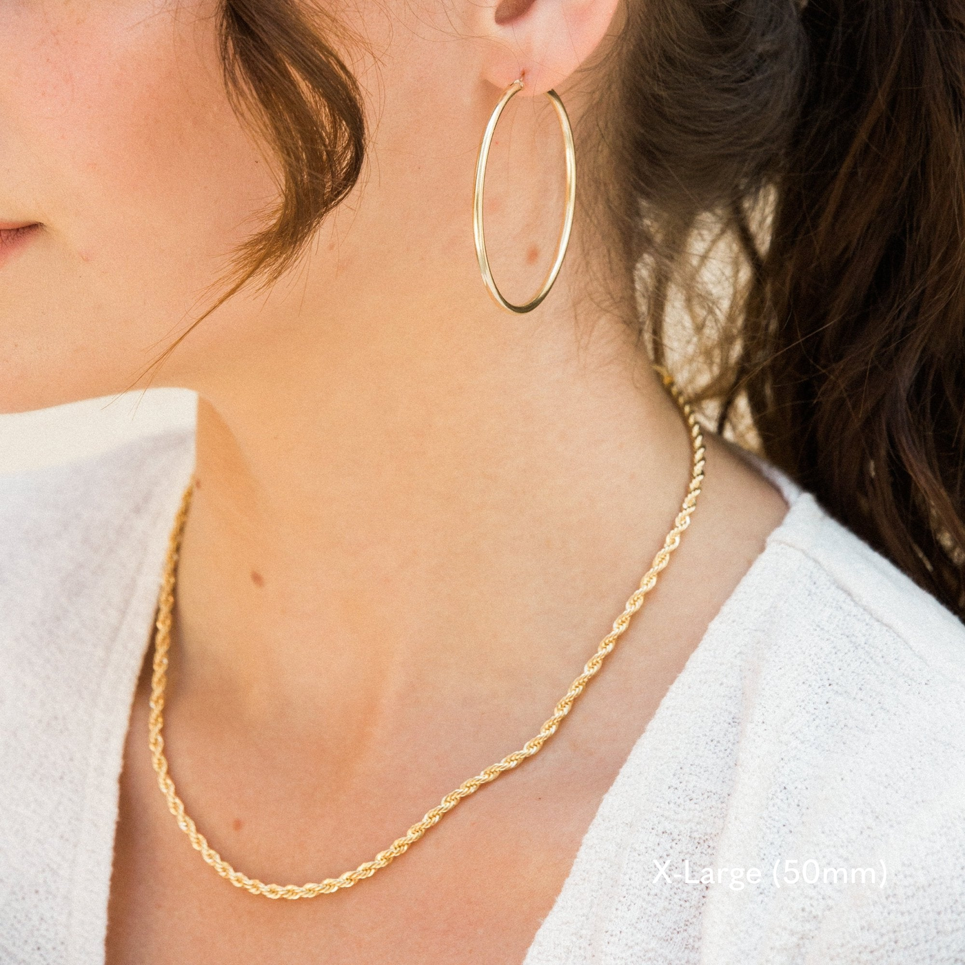 X-Large (50mm), Everyday Hoop Earrings by Simple & Dainty Jewelry