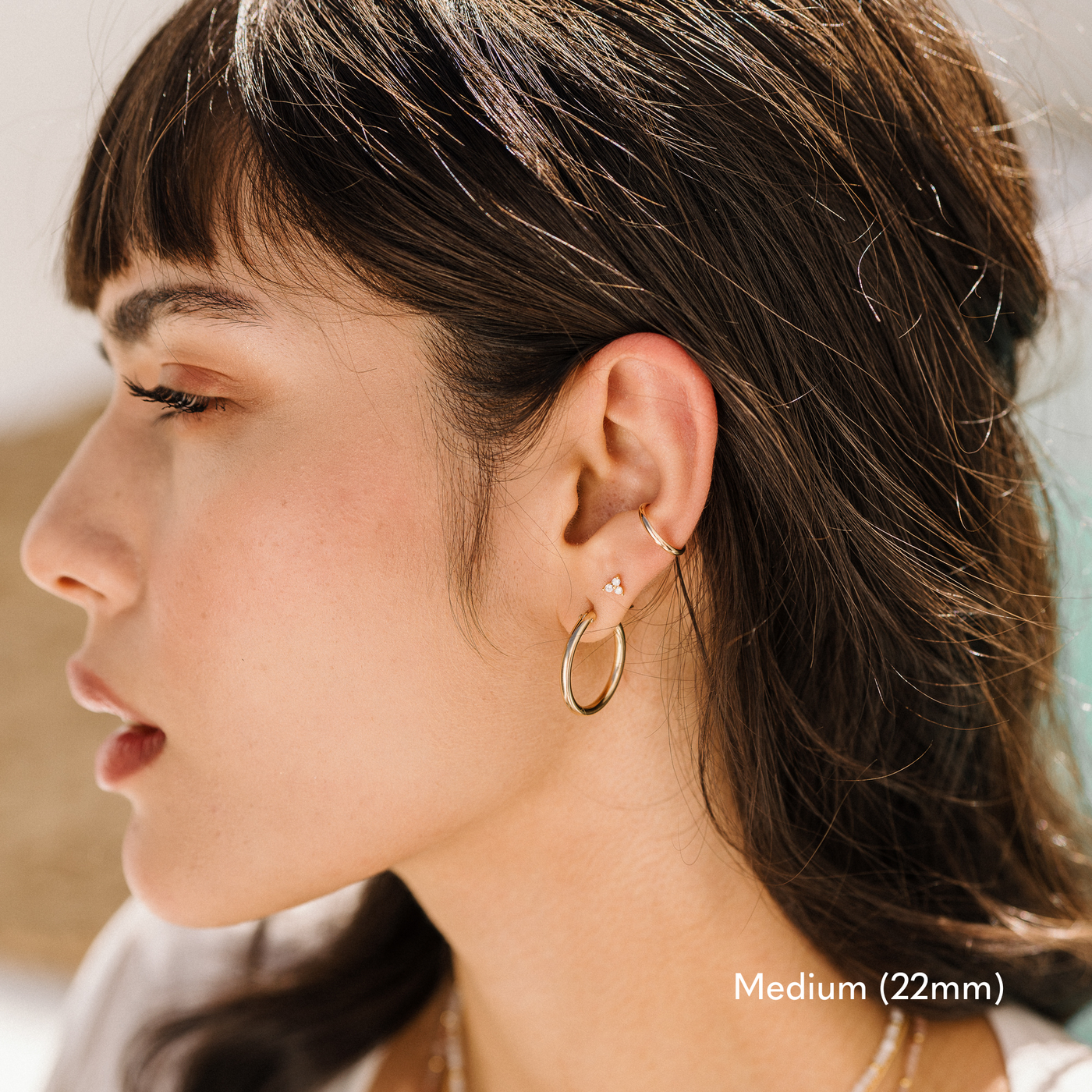 Medium (22mm) Everyday Hoop Earrings by Simple & Dainty Jewelry