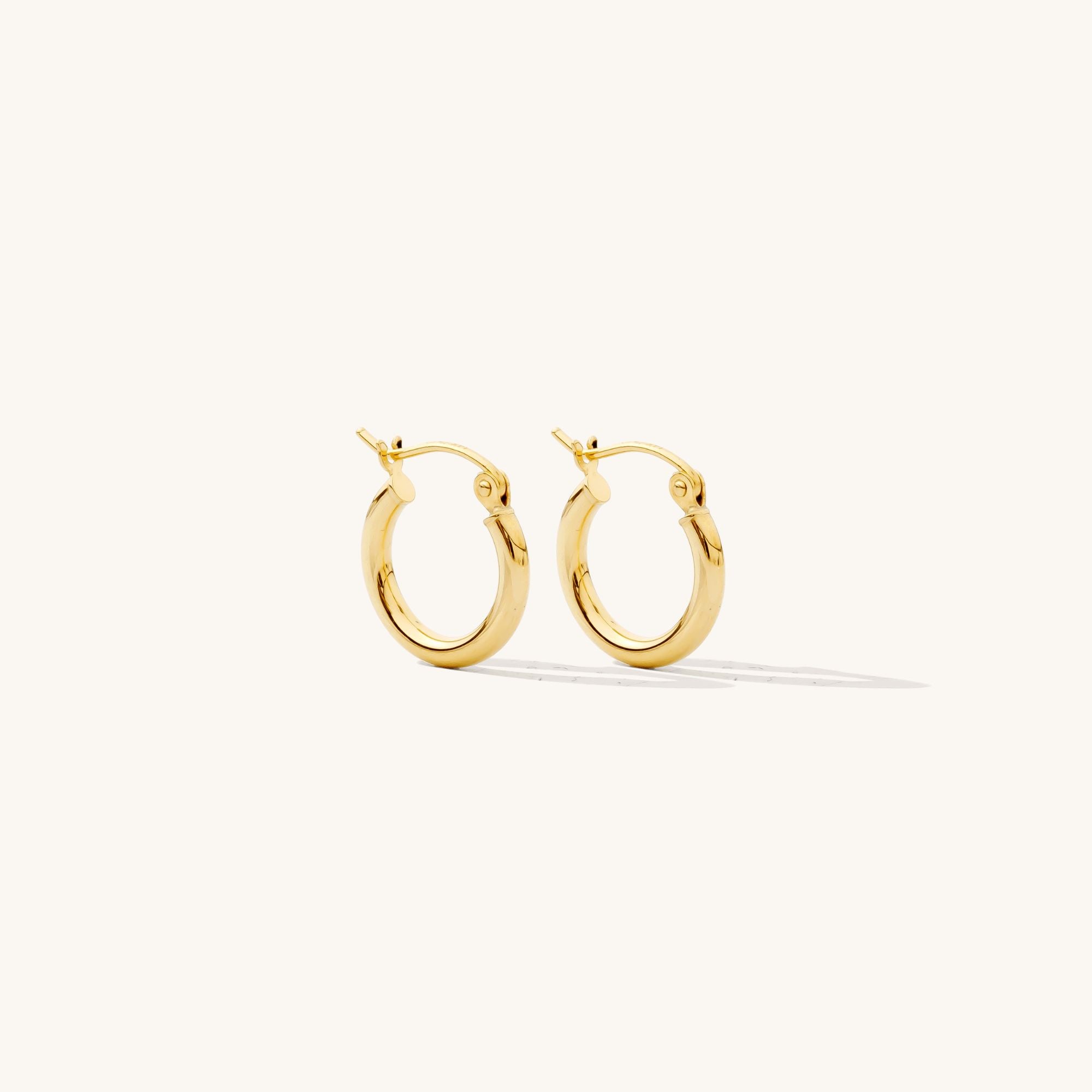 10k hot Gold hoop earrings small hoop 13mm