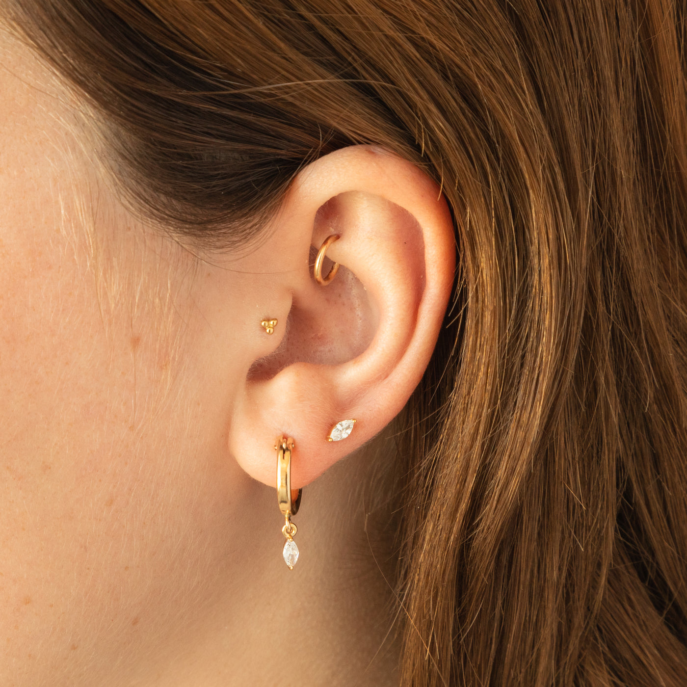 Marquise Hoop Earrings | Simple & Dainty Jewelry