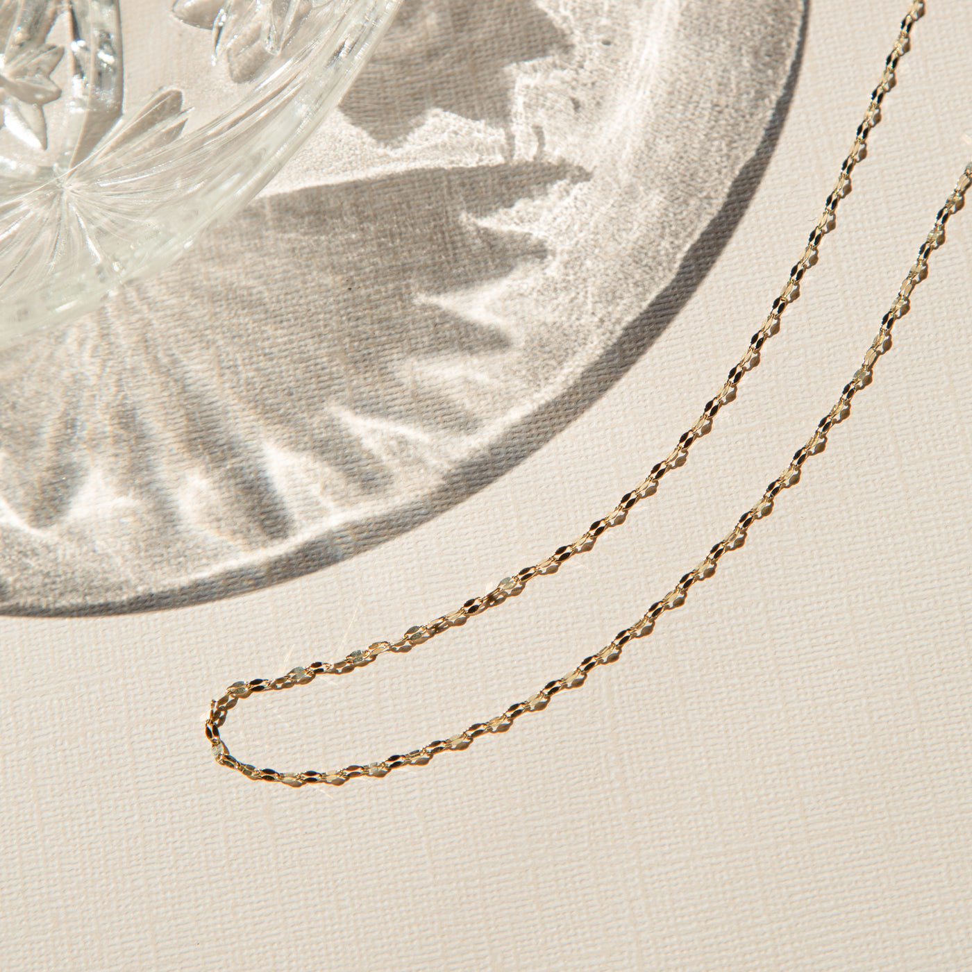 Twisted Lace Chain Necklace - 14k Solid Gold | Simple & Dainty Jewelry