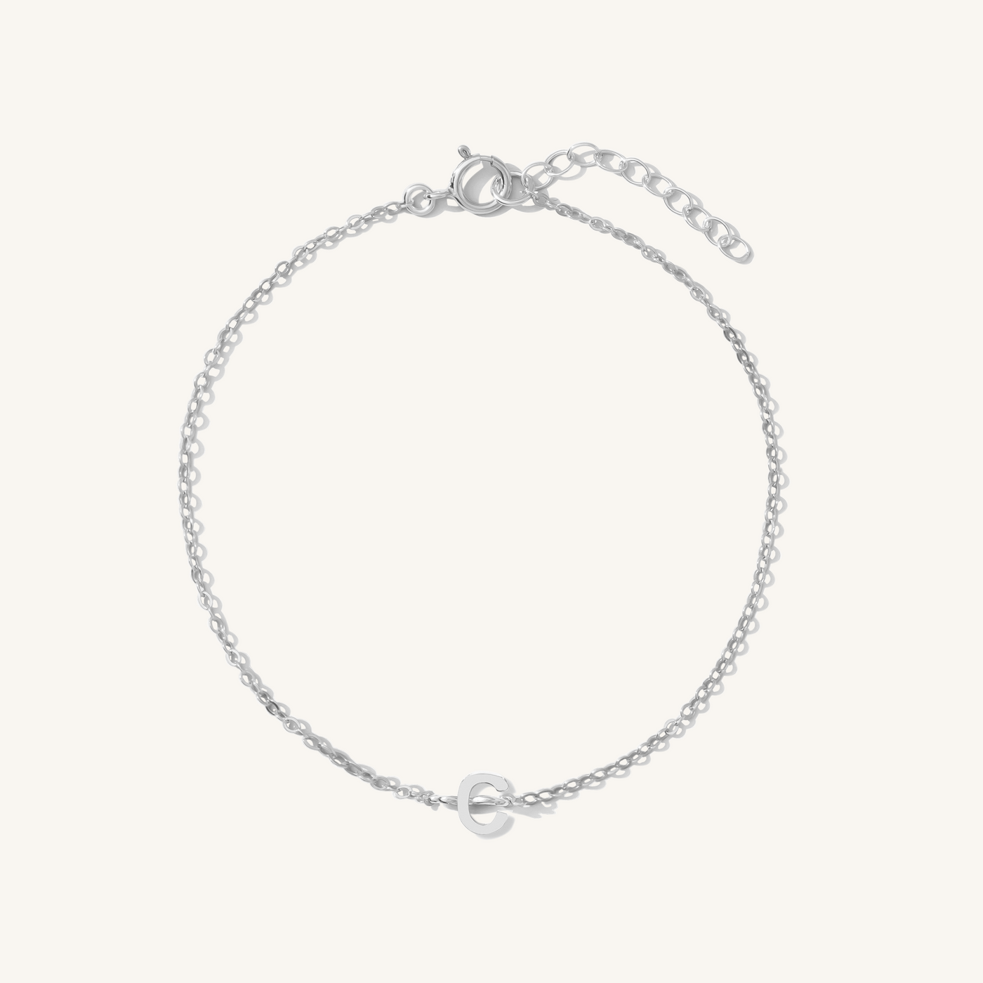 C Tiny Initial Bracelet