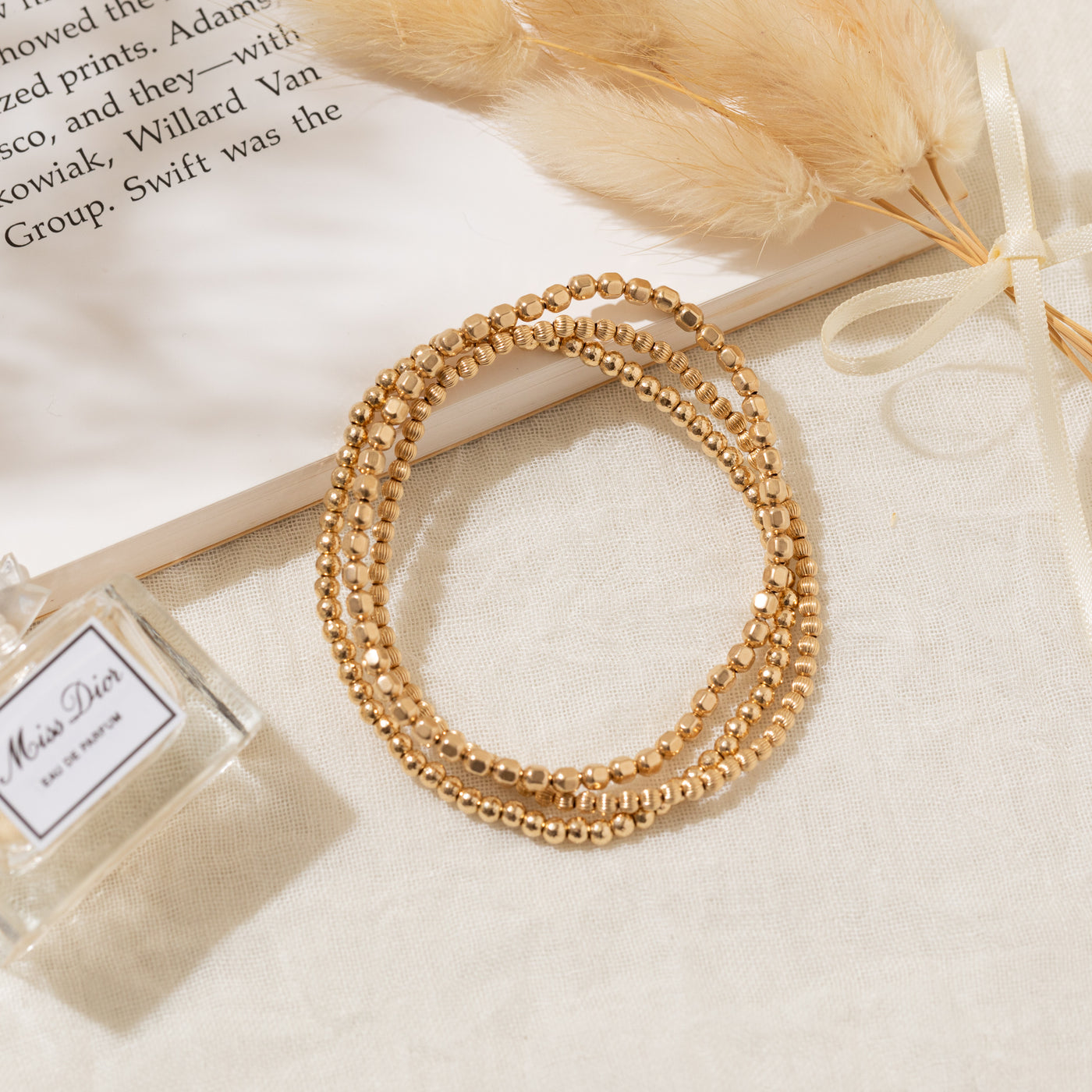 Faceted Stretch Bead Bracelet | Simple & Dainty Jewelry