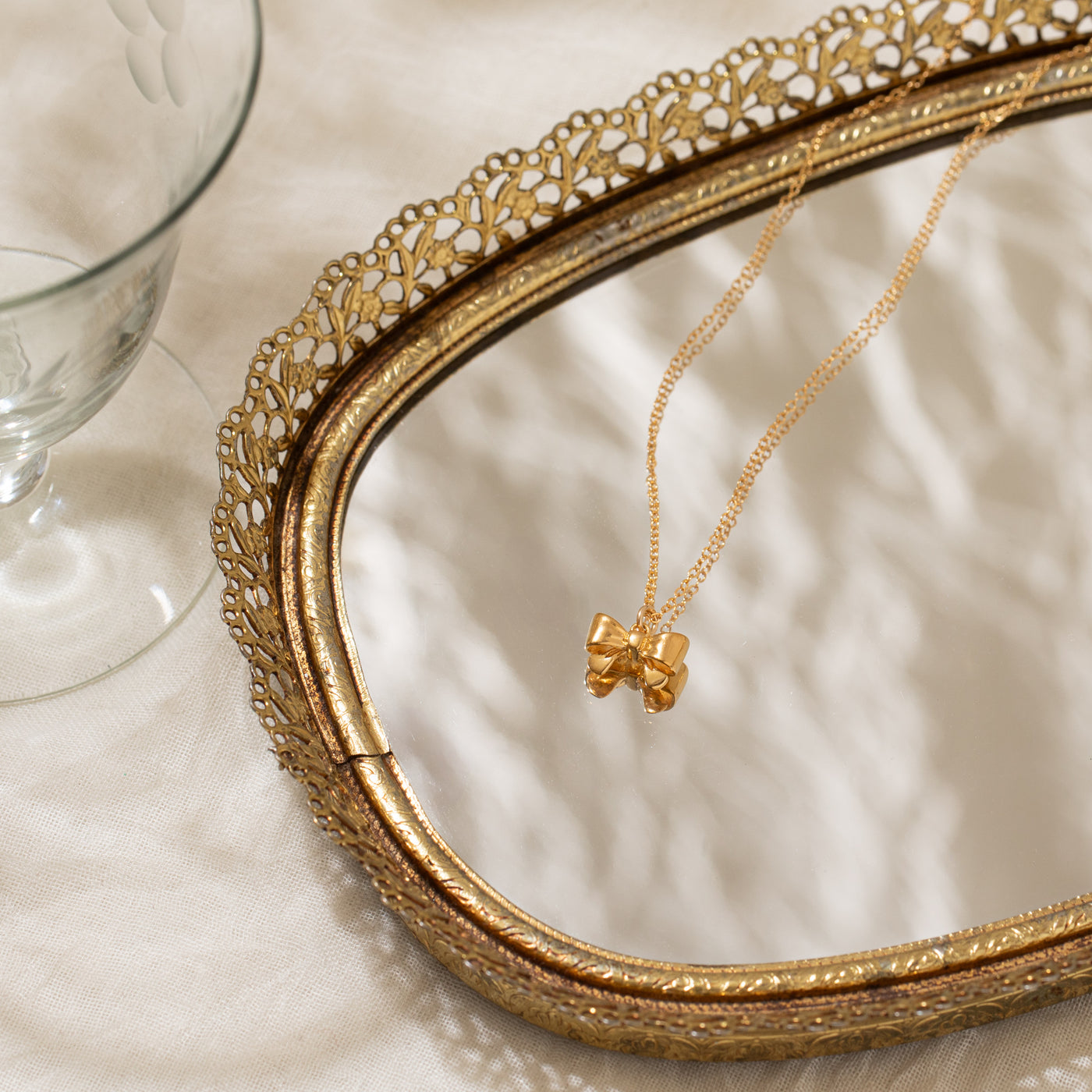Ribbon Bow Necklace | Simple & Dainty Jewelry