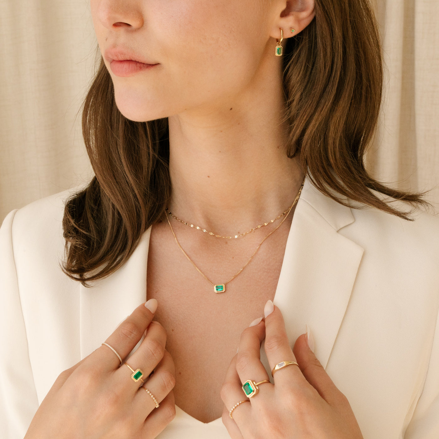 Statement Ribbed Emerald Ring | Simple & Dainty Jewelry