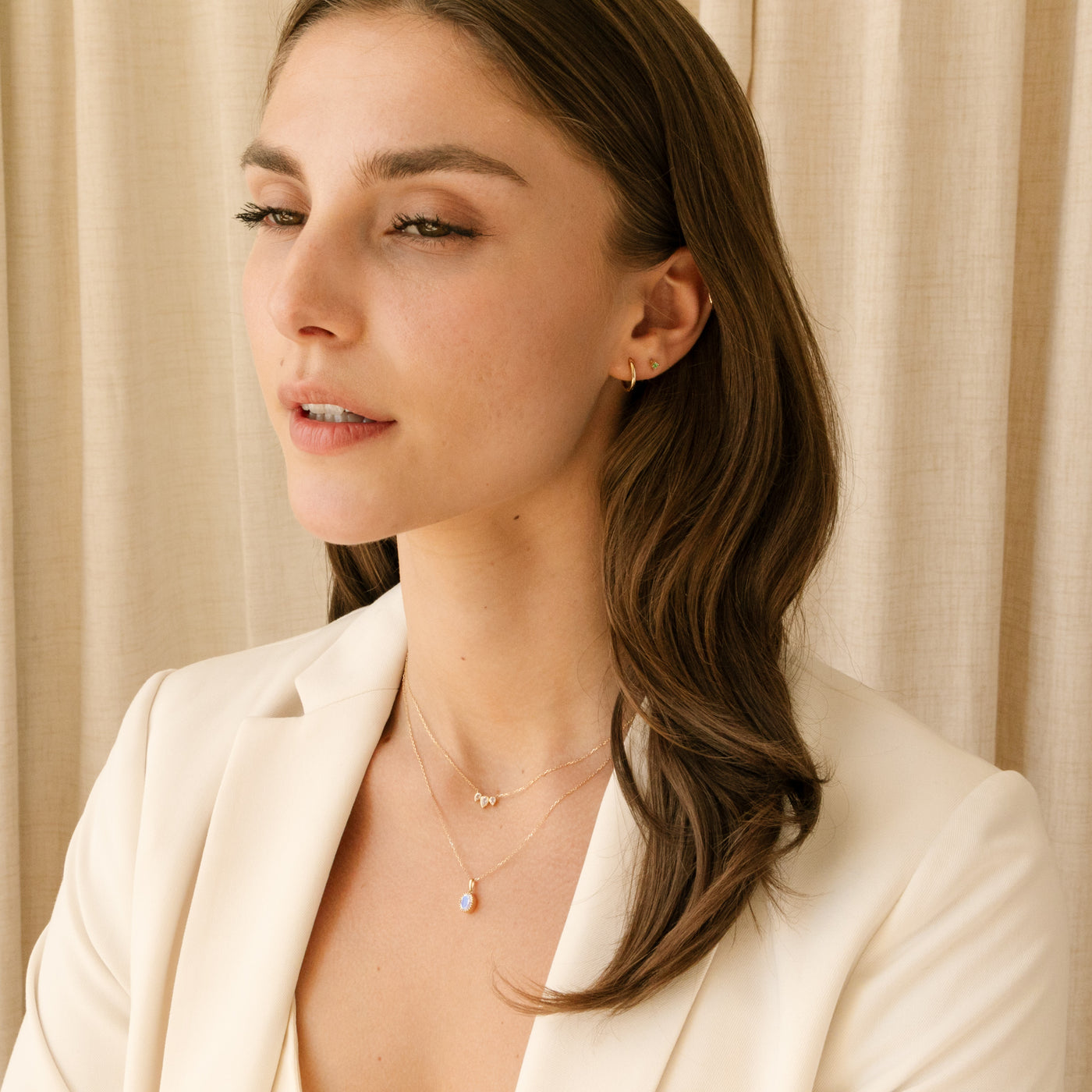 Triple Teardrop Moonstone Necklace | Simple & Dainty Jewelry