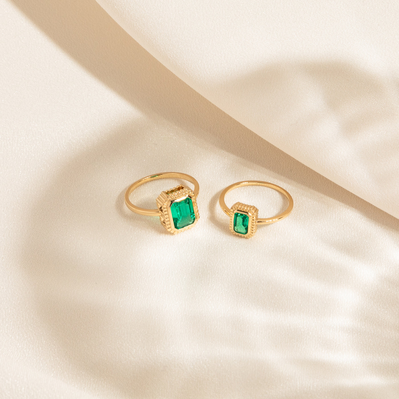 Statement Ribbed Emerald Ring | Simple & Dainty Jewelry