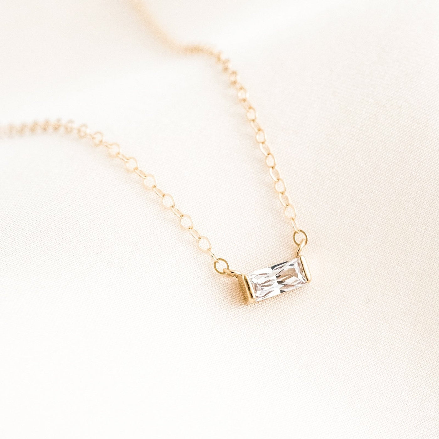 Dainty Baguette Necklace | Simple & Dainty Jewelry