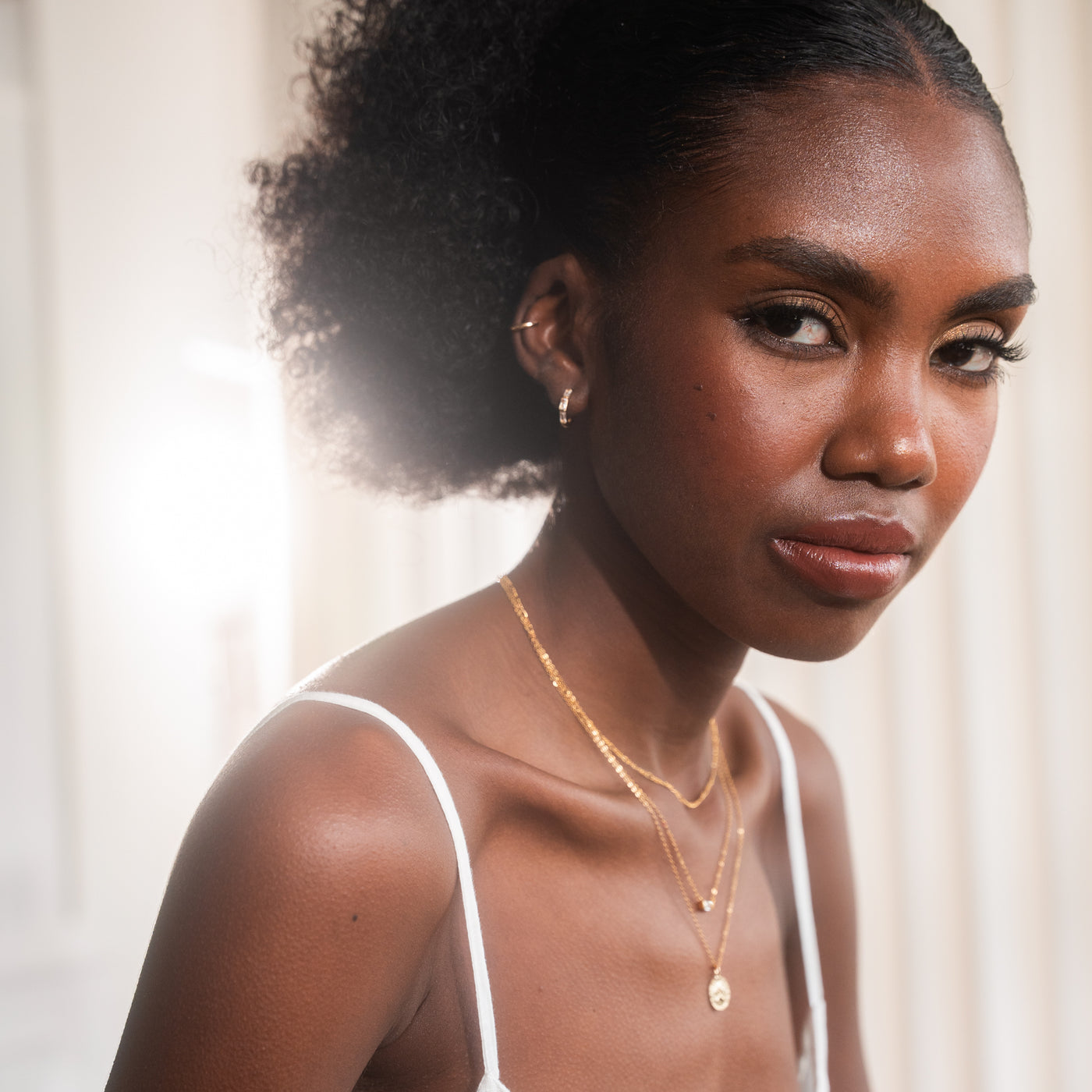 Triple Baguette Huggie Hoop Earrings