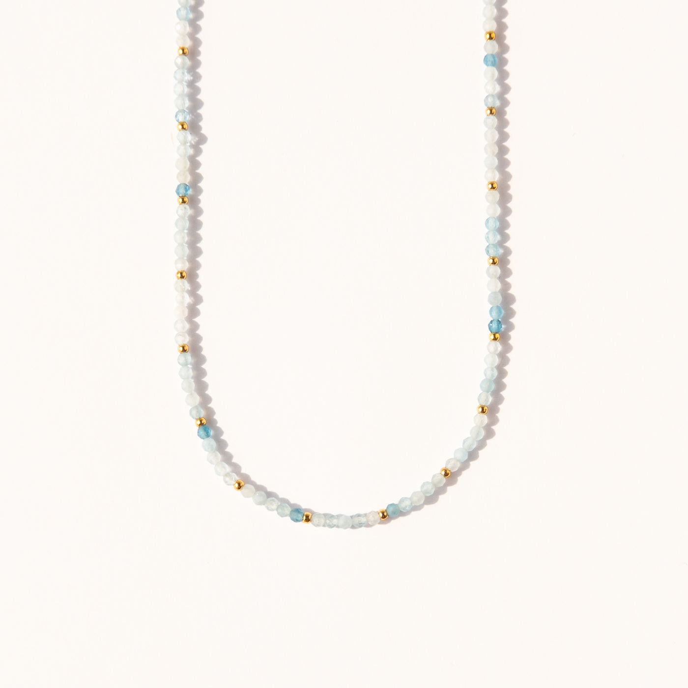 Aquamarine Bead Necklace | Simple & Dainty Jewelry