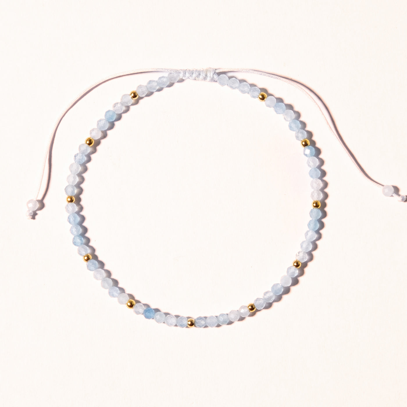 Aquamarine Bead Bracelet | Simple & Dainty Jewelry