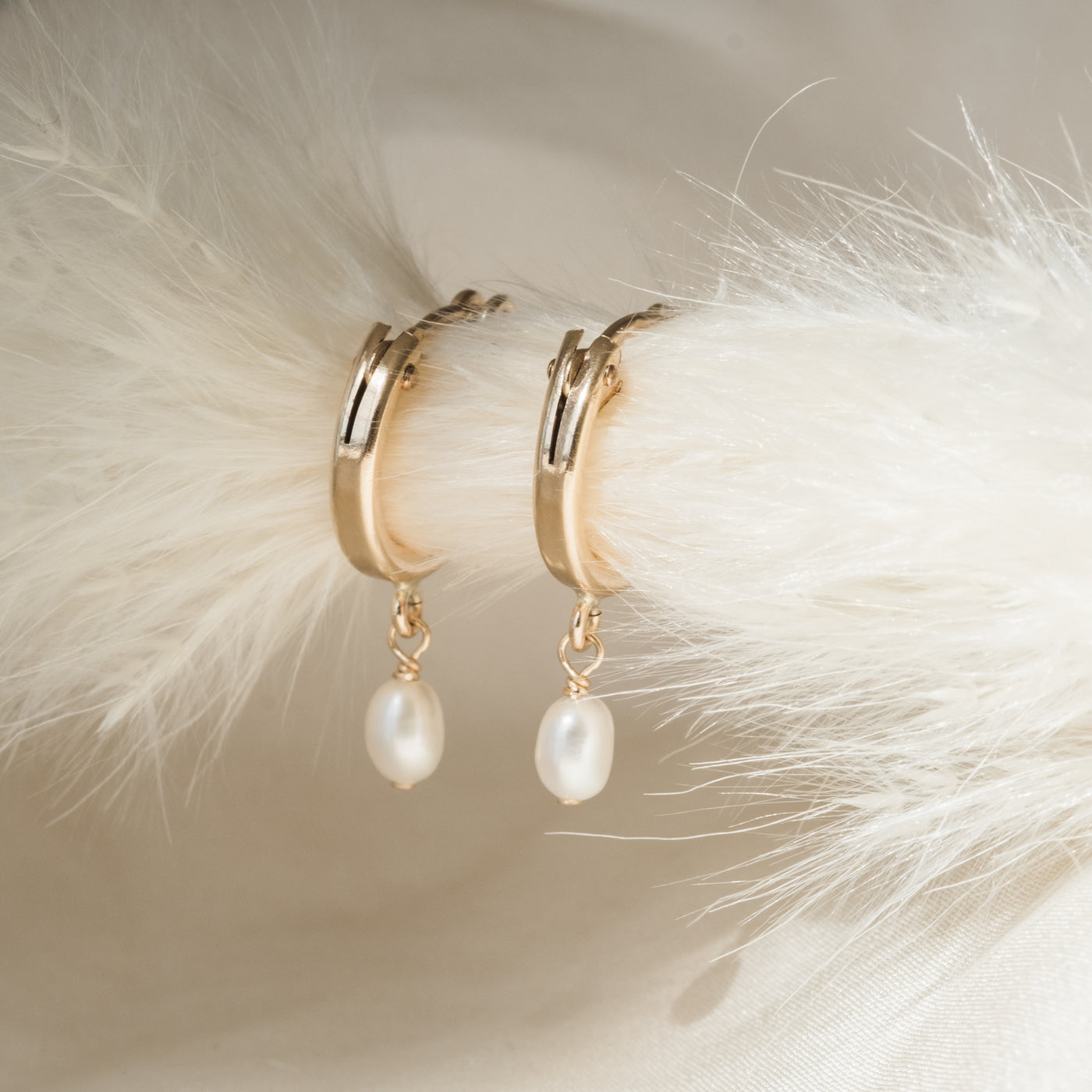 Pearl Drop Hoop Earrings | Simple & Dainty Jewelry