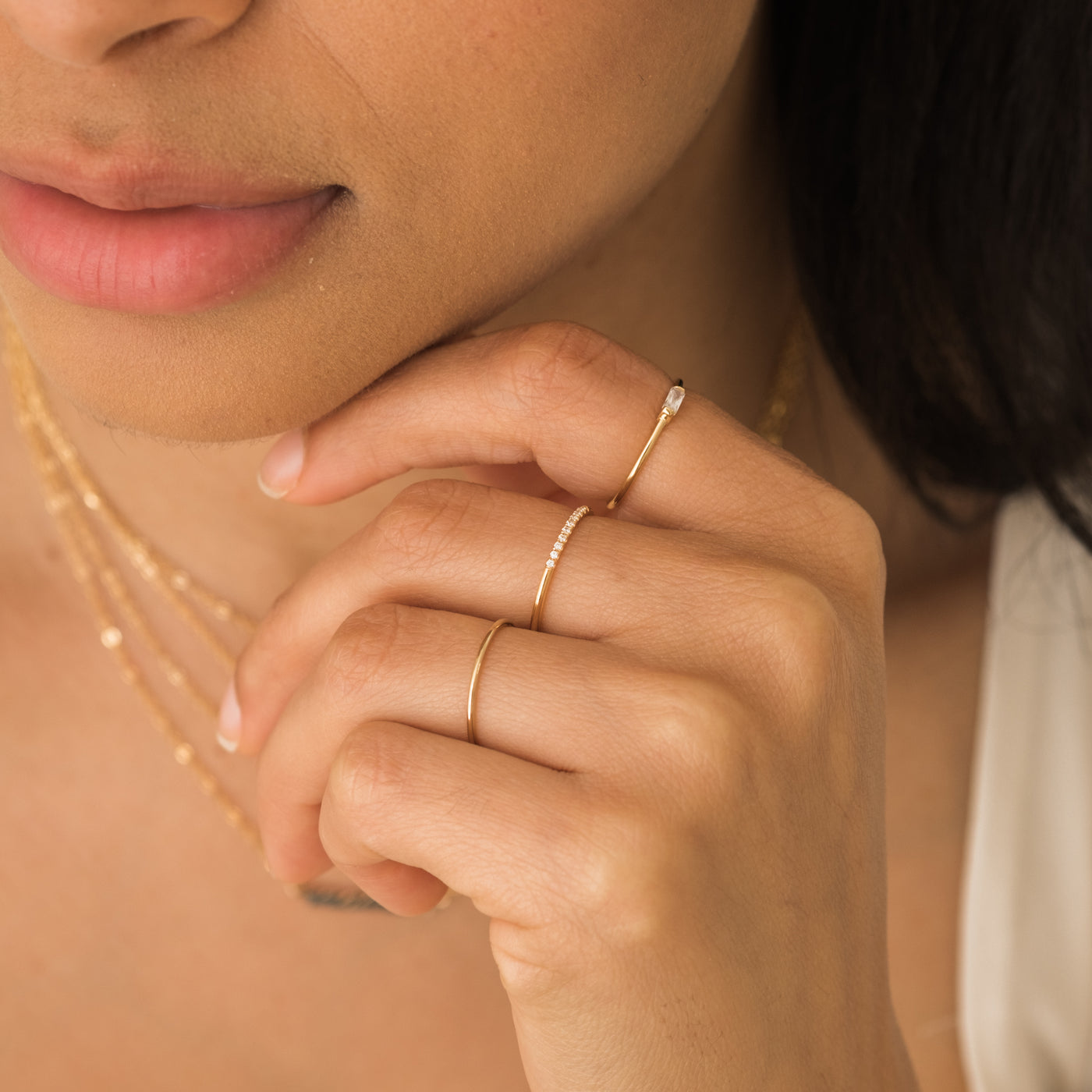Pavé Diamond Stacking Ring | Simple & Dainty Jewelry