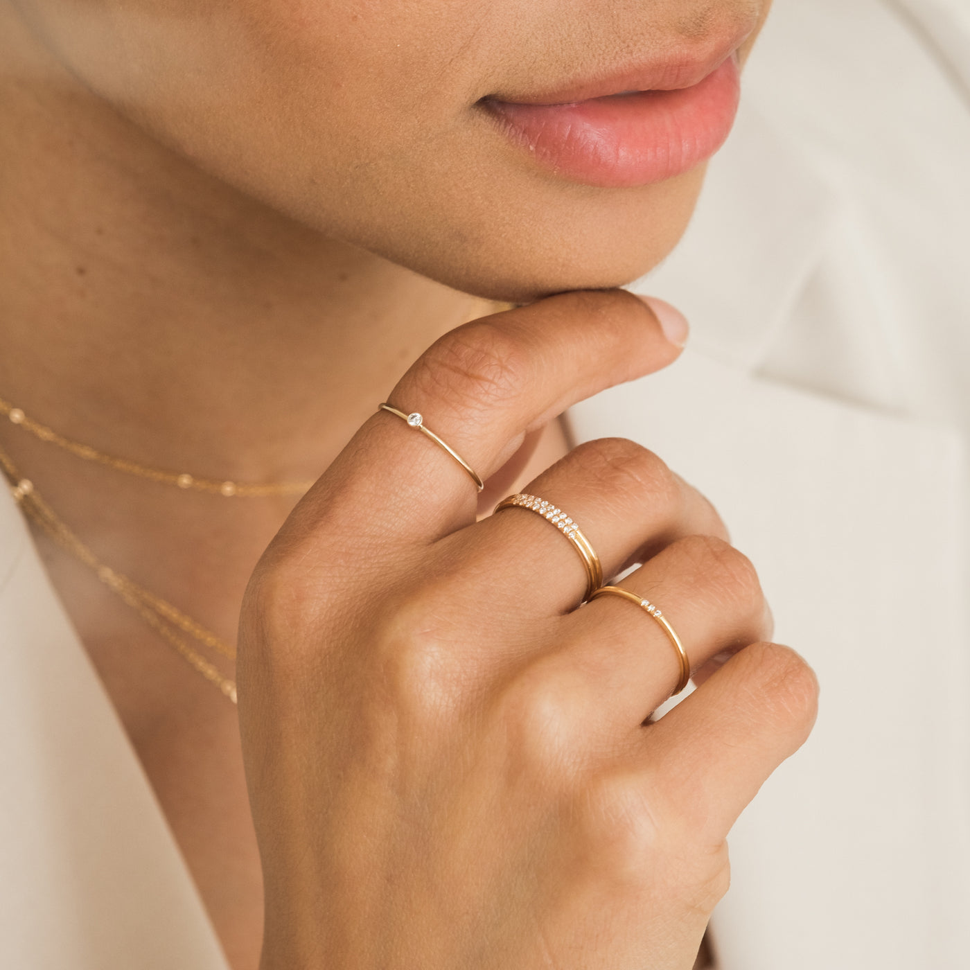 Triple Pavé CZ Stacking Ring | Simple & Dainty
