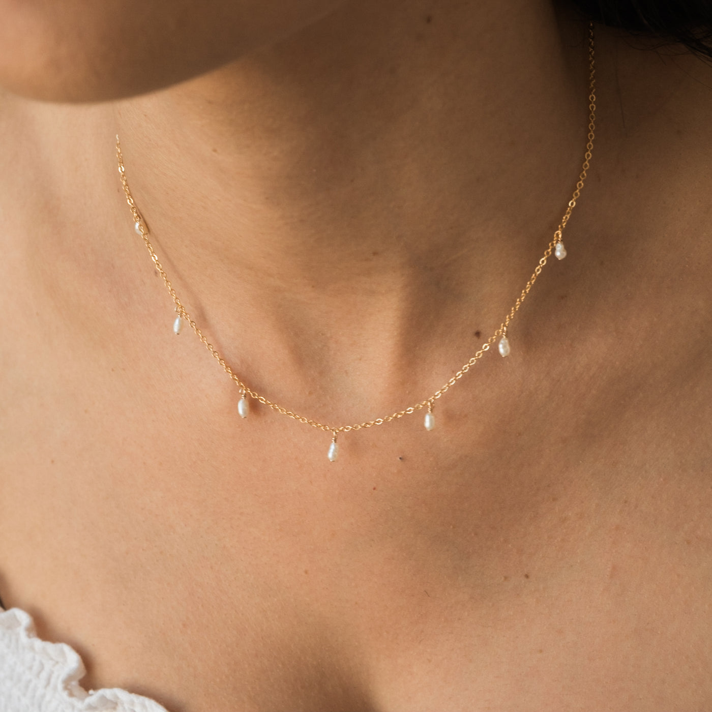 Dangling Pearl Necklace | Simple & Dainty Jewelry