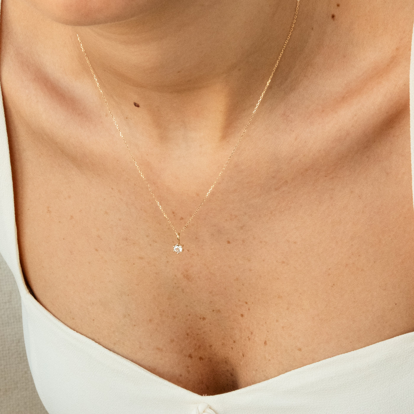 White Topaz Charm (April Birthstone) | Simple & Dainty Jewelry