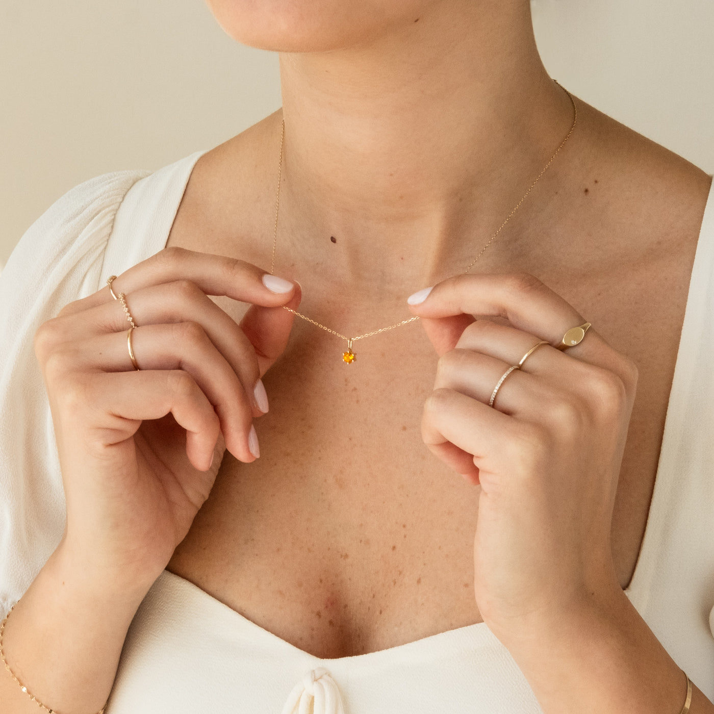 Citrine Charm (November Birthstone) | Simple & Dainty Jewelry