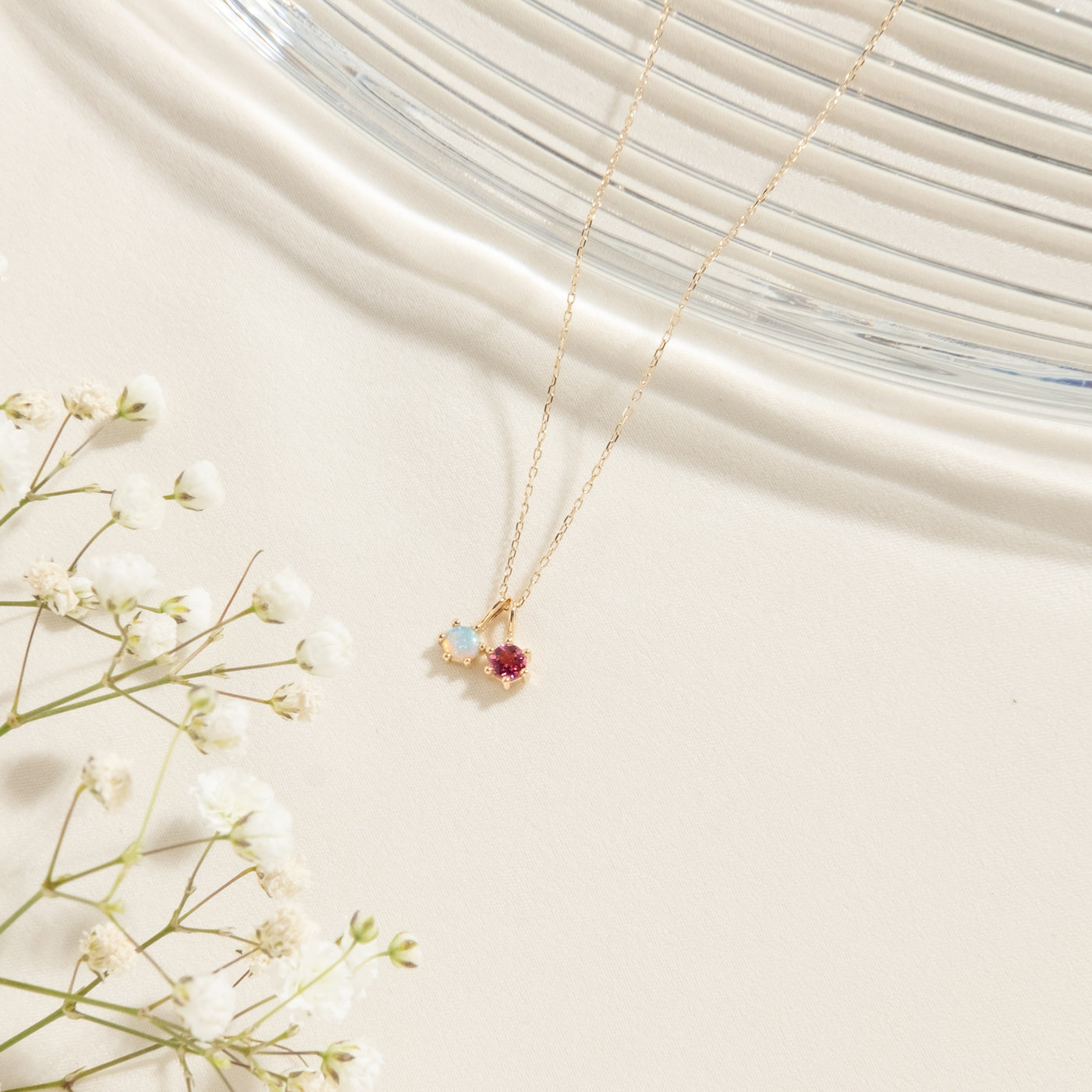 Pink Tourmaline Charm (October Birthstone) | Simple & Dainty Jewelry