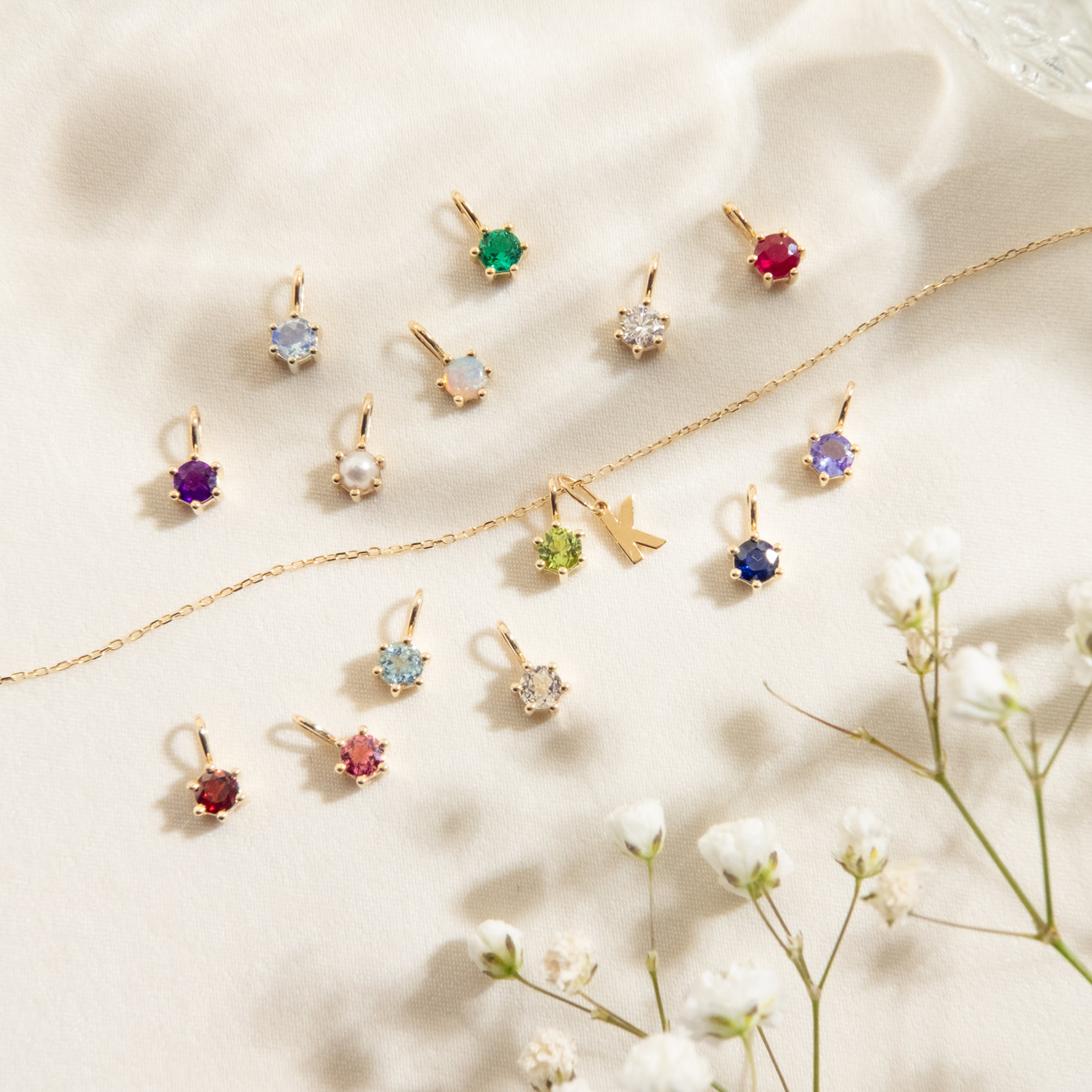 White Topaz Charm (April Birthstone) | Simple & Dainty Jewelry