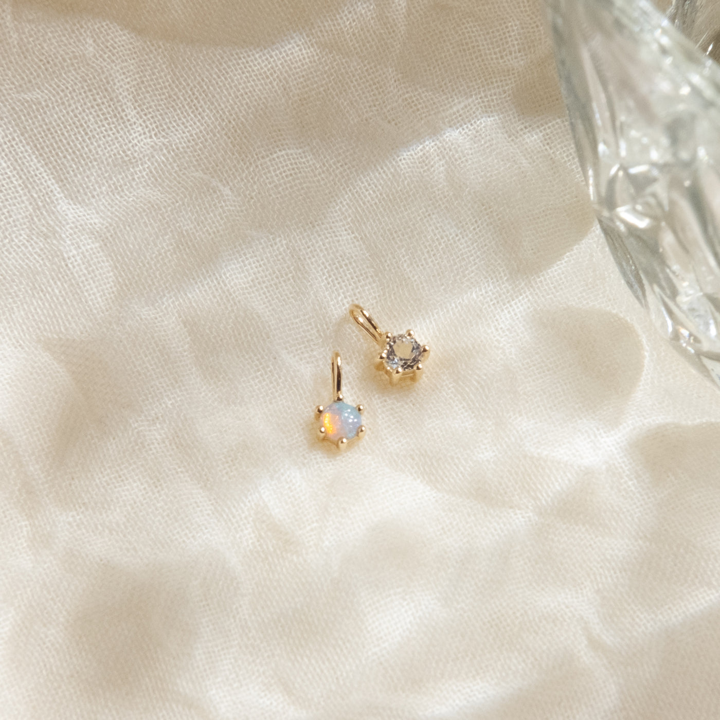 White Topaz Charm (April Birthstone) | Simple & Dainty Jewelry
