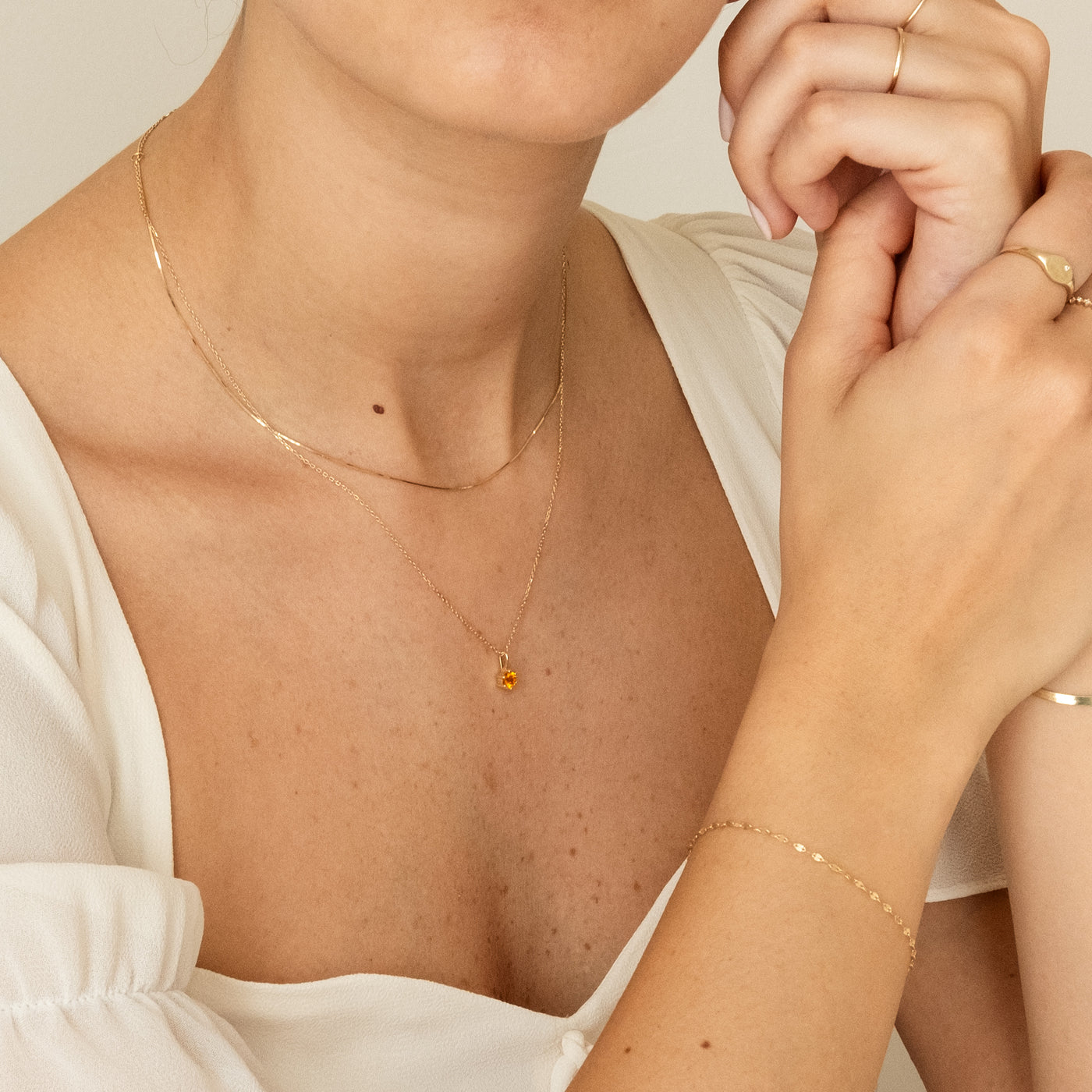 Citrine Charm (November Birthstone) | Simple & Dainty Jewelry