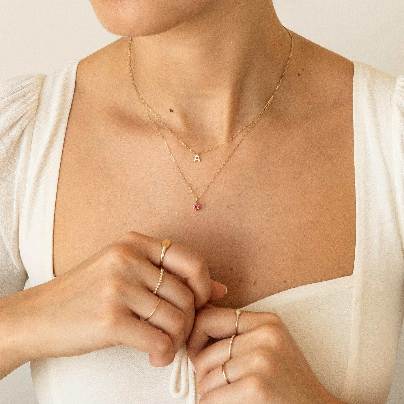 Pink Tourmaline Charm (October Birthstone) | Simple & Dainty Jewelry