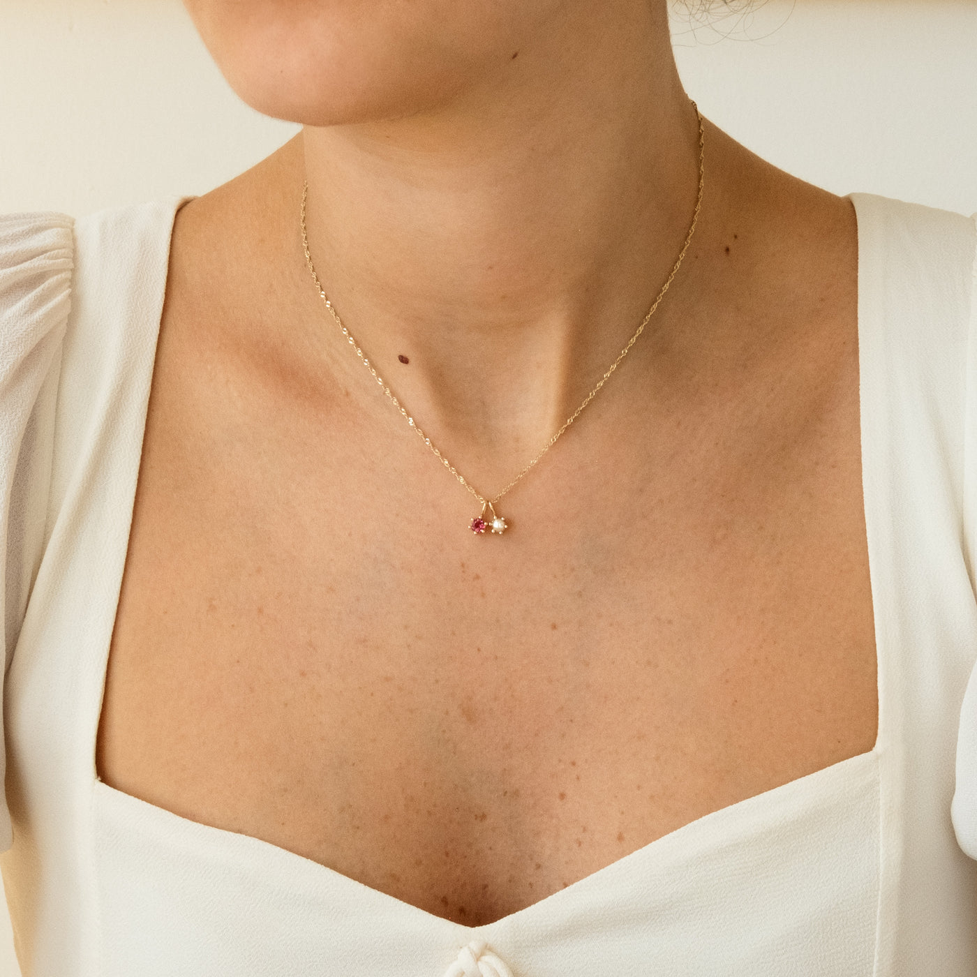 Pink Tourmaline Charm (October Birthstone) | Simple & Dainty Jewelry