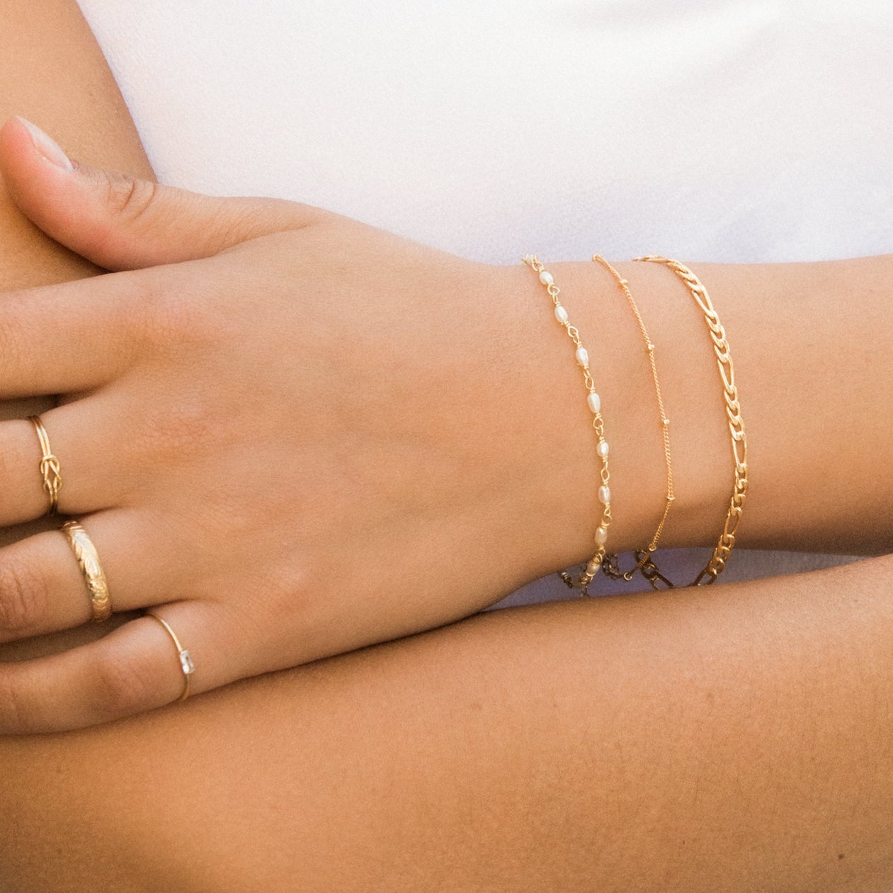 Satellite Chain Jewelry Set (Necklace + Bracelet) | Simple & Dainty Jewelry