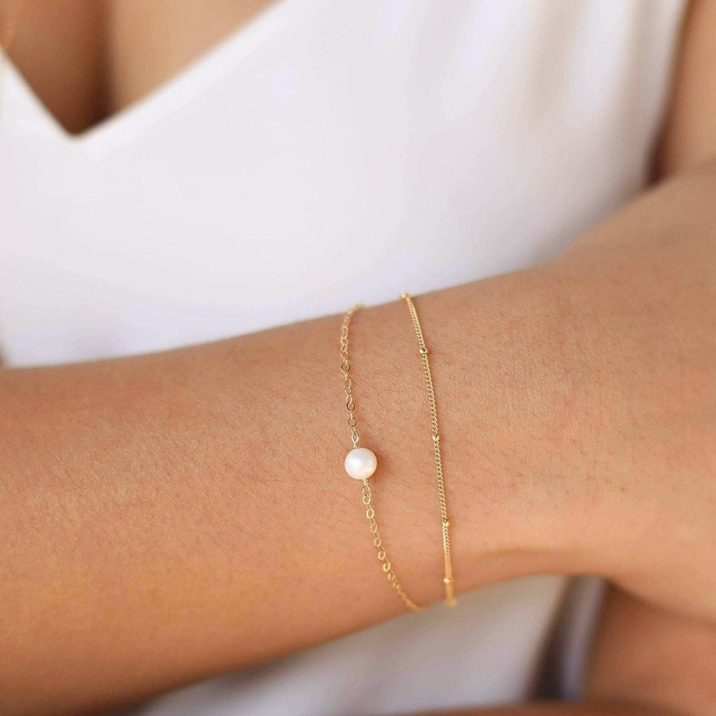 Satellite Chain Jewelry Set (Necklace + Bracelet) | Simple & Dainty Jewelry