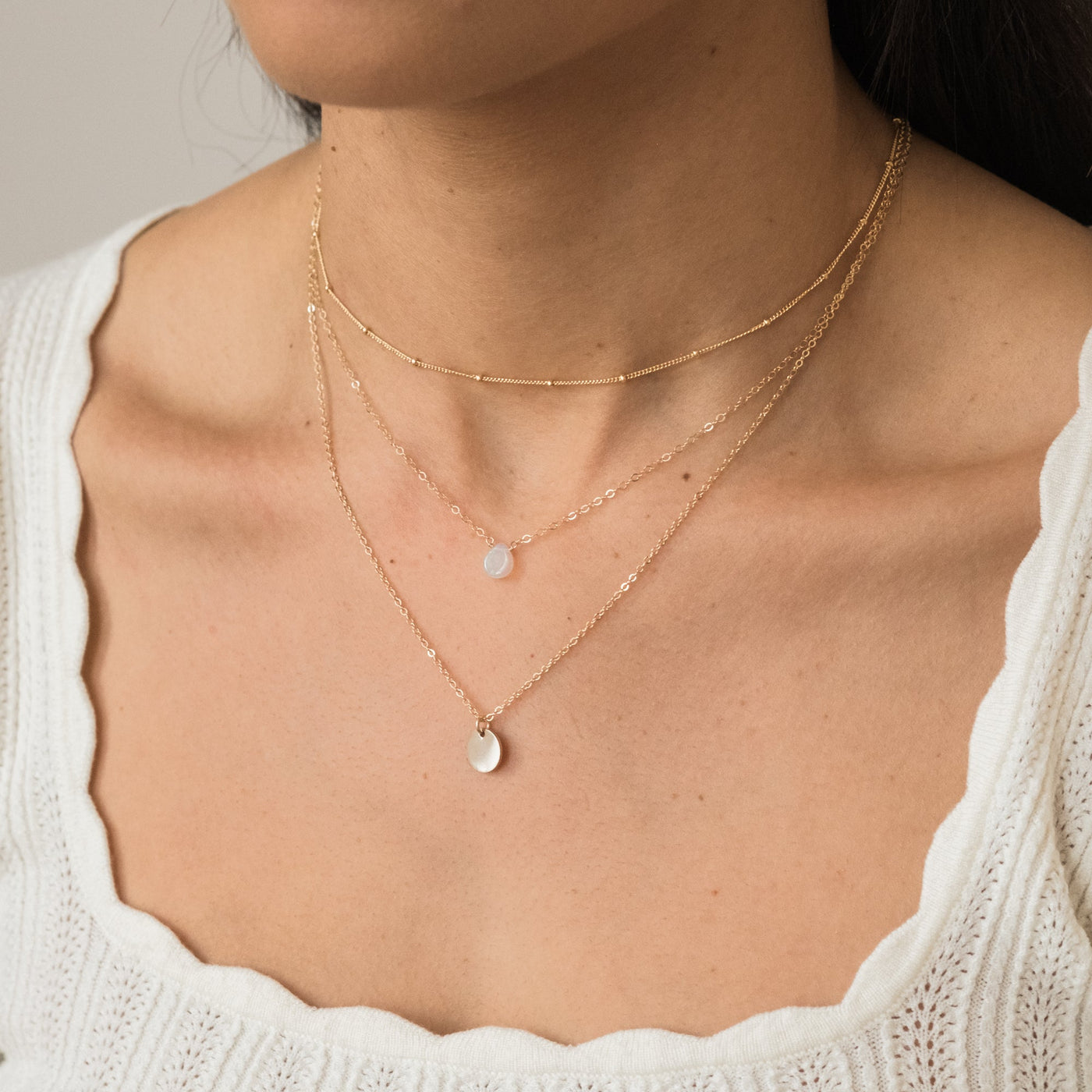 Dainty Satellite Chain Necklace | Simple & Dainty Jewelry