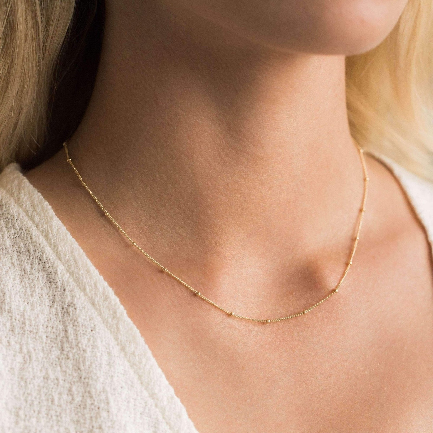 Satellite - Gold filled satellite chain necklace