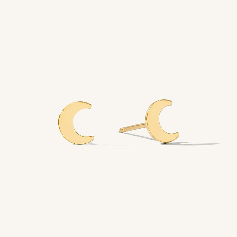 Crescent Moon Stud Earrings