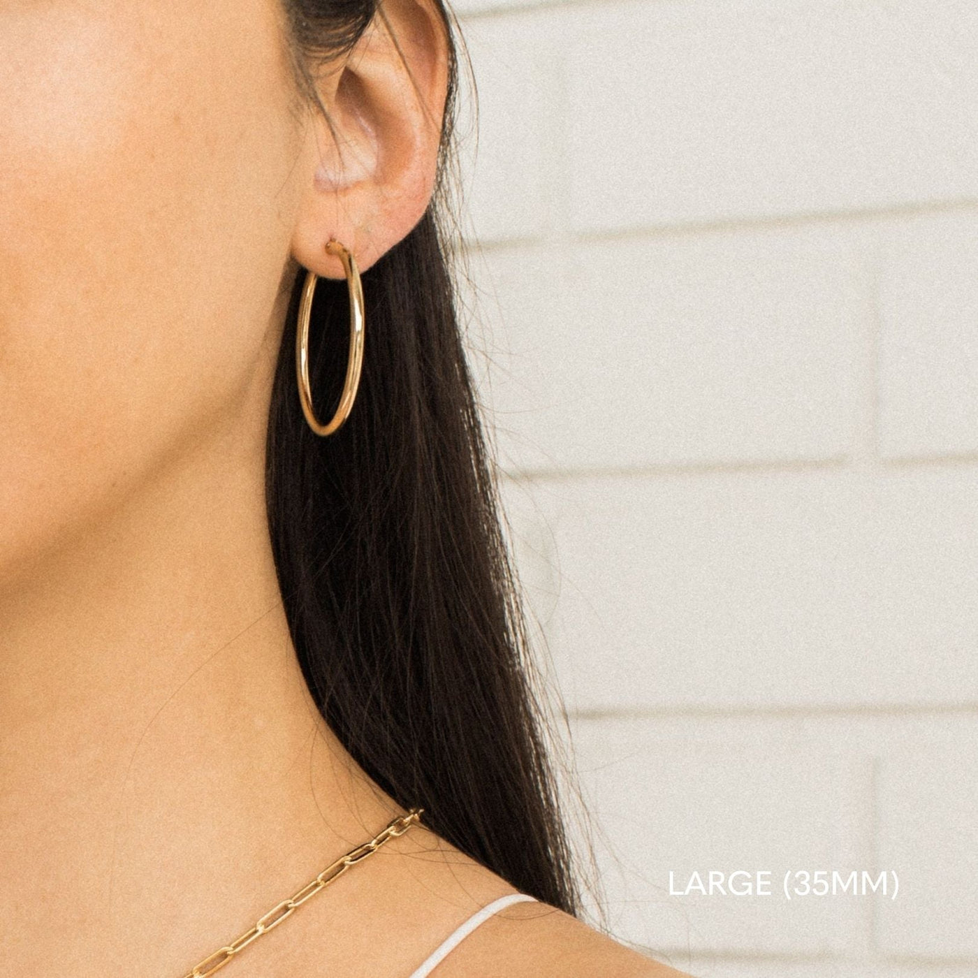 Small (13mm) Medium (22mm) Large (35mm) X-Large (50mm), Everyday Hoop Earrings by Simple & Dainty Jewelry