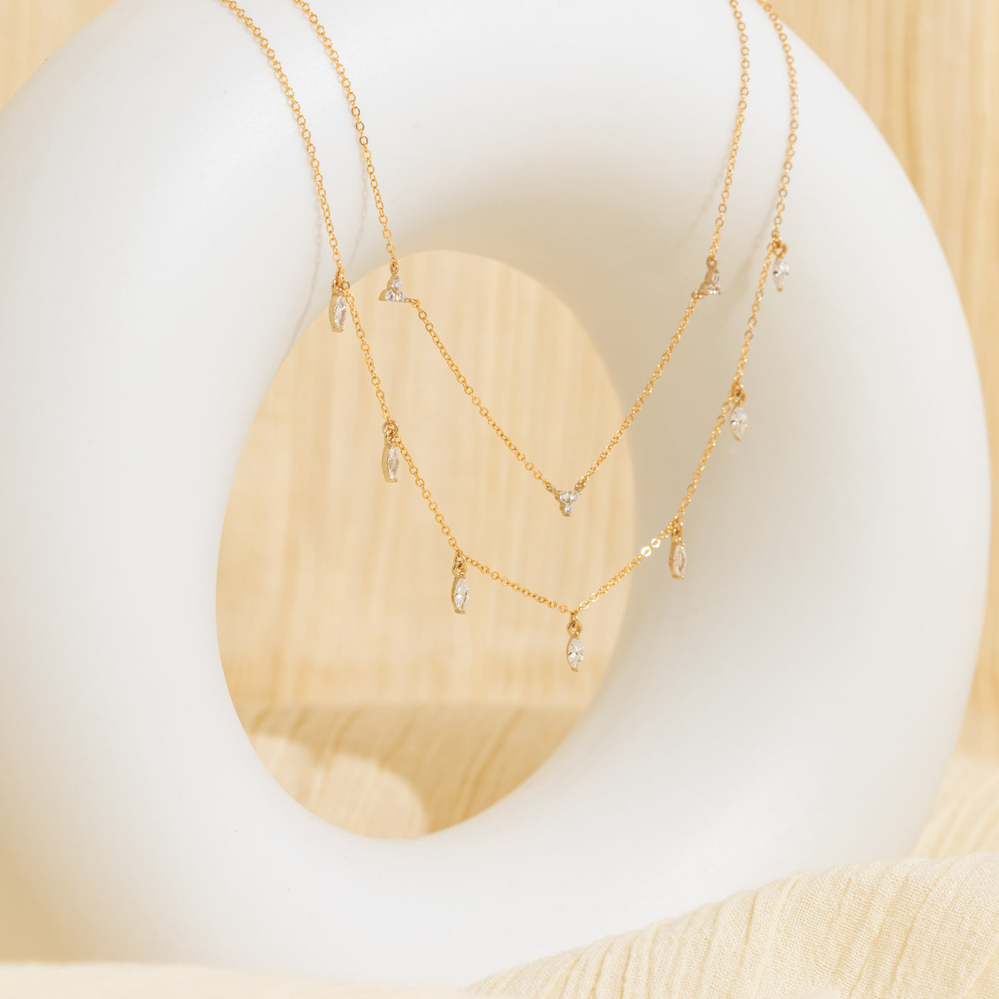 Marquise Station Necklace | Simple & Dainty Jewelry