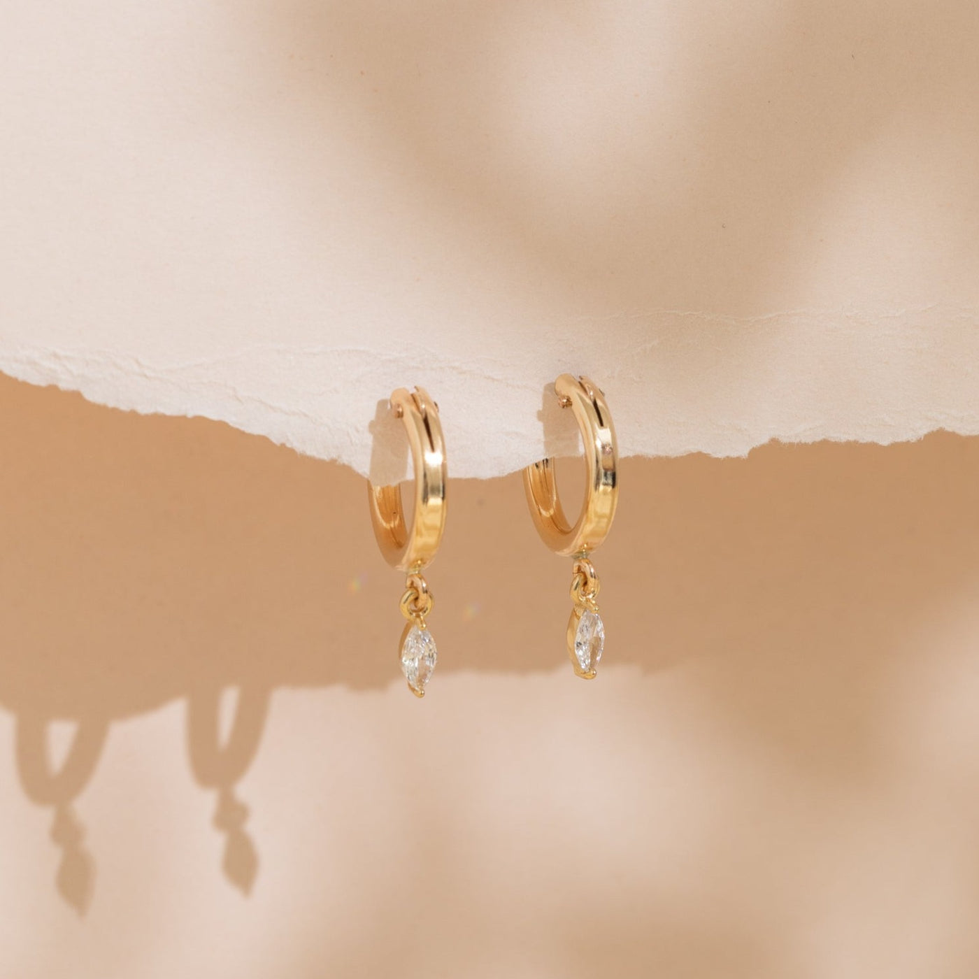 Marquise Hoop Earrings | Simple & Dainty Jewelry