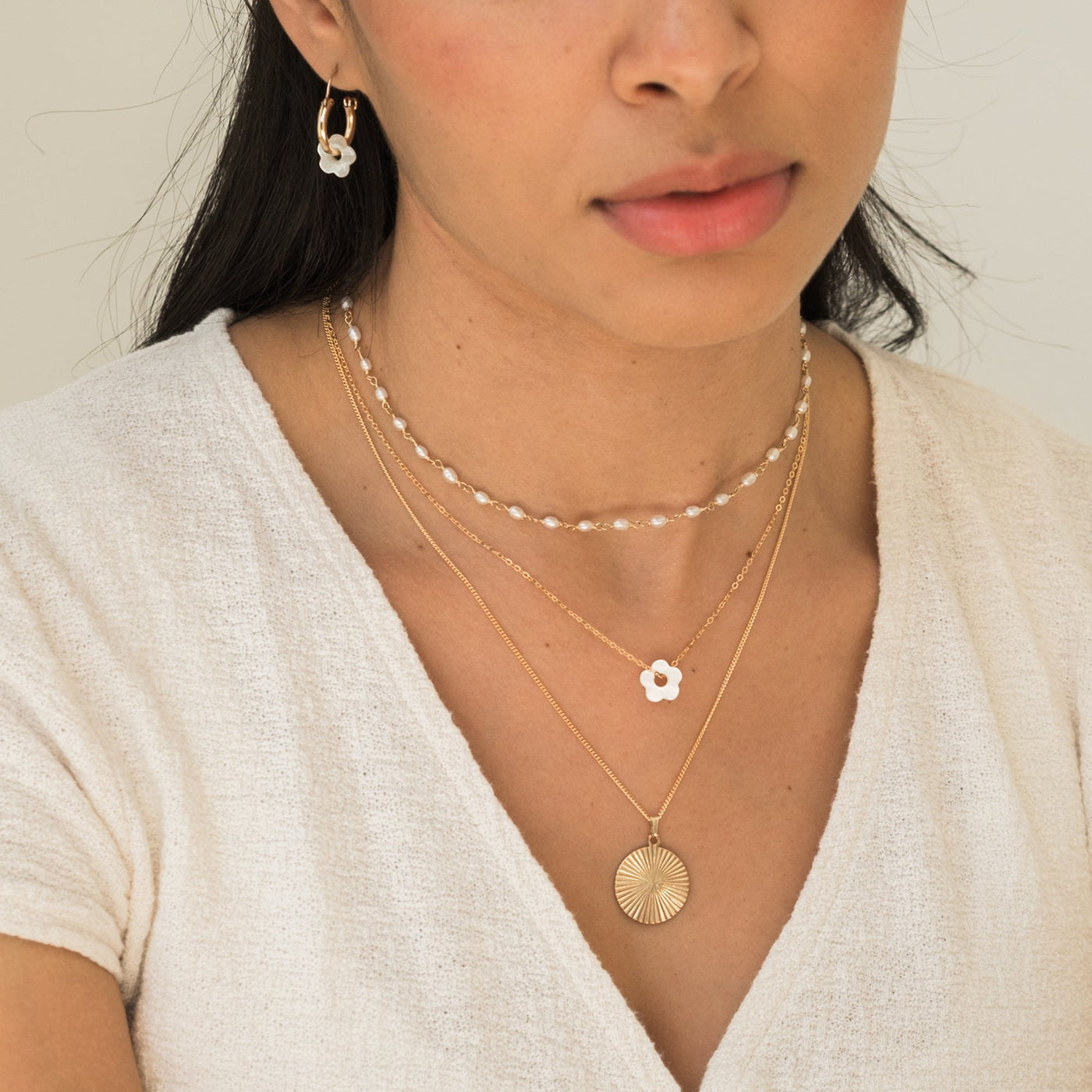 Flower Pearl Necklace | Simple & Dainty Jewelry