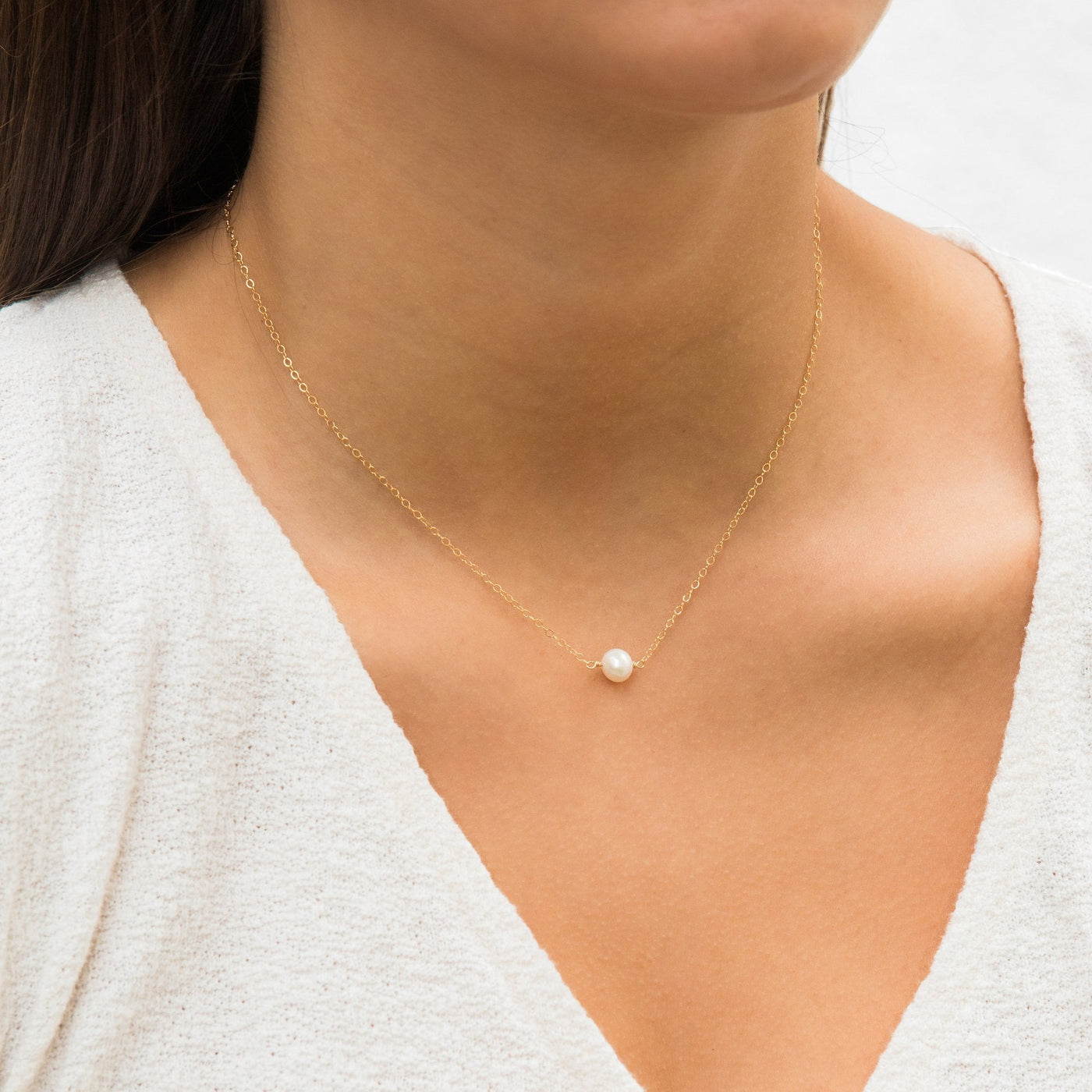 Large Freshwater Pearl Necklace | Simple & Dainty Jewelry