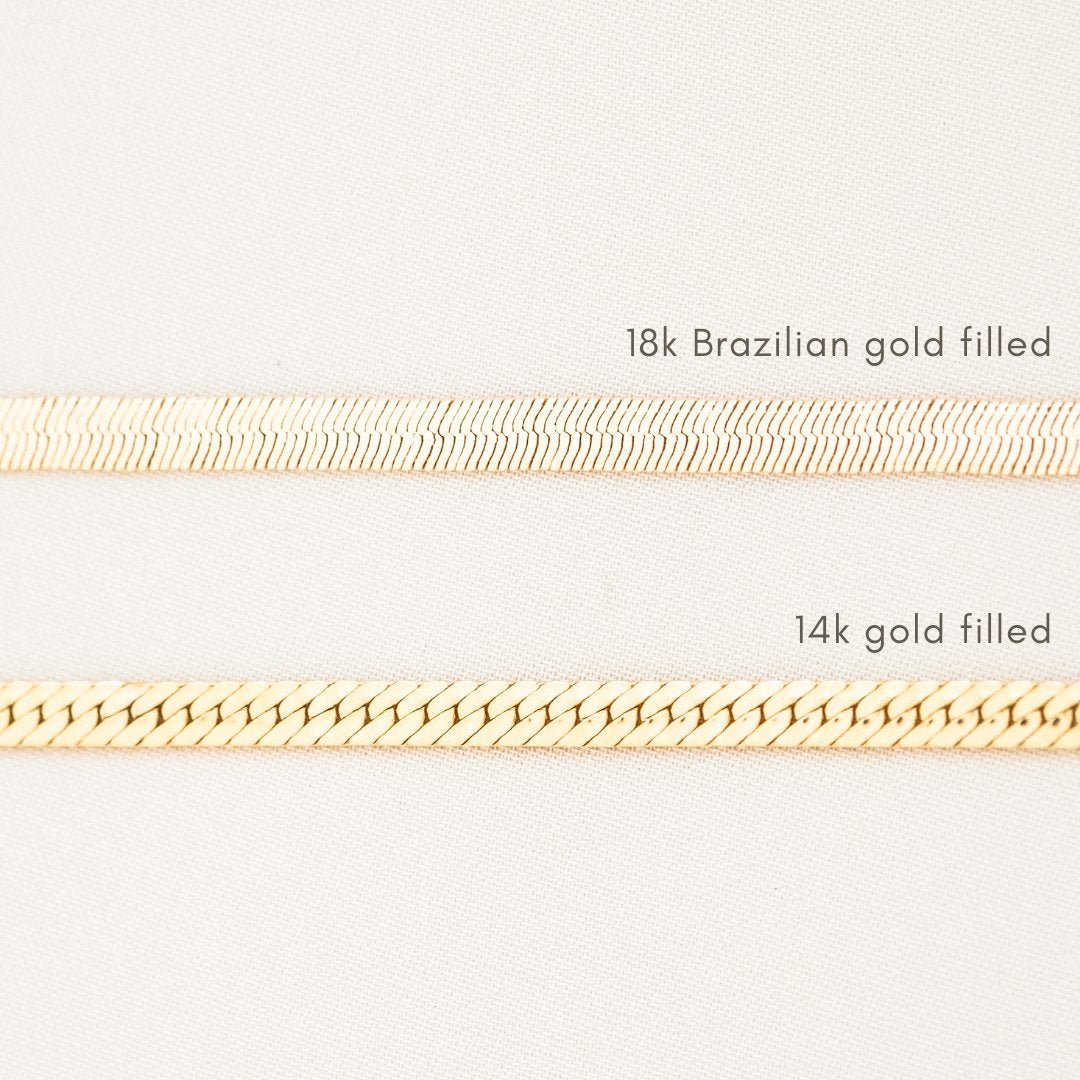 brazilian gold filled, gold filled herringbone necklace