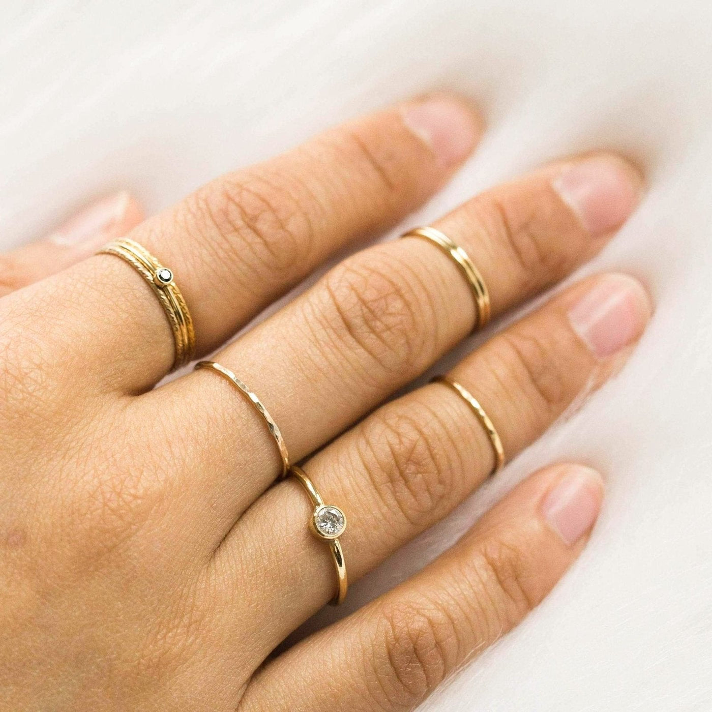 Hammered Stacking Ring by Simple & Dainty Jewelry