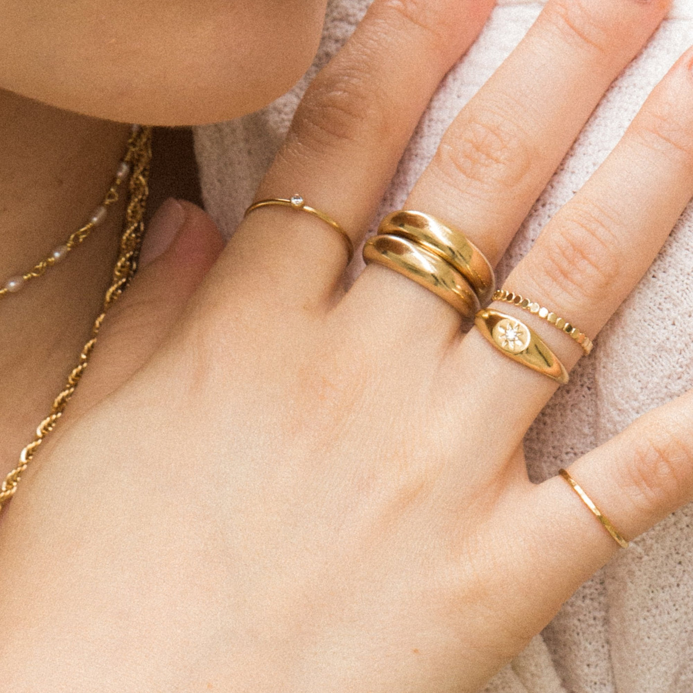 Hammered Stacking Ring by Simple & Dainty Jewelry