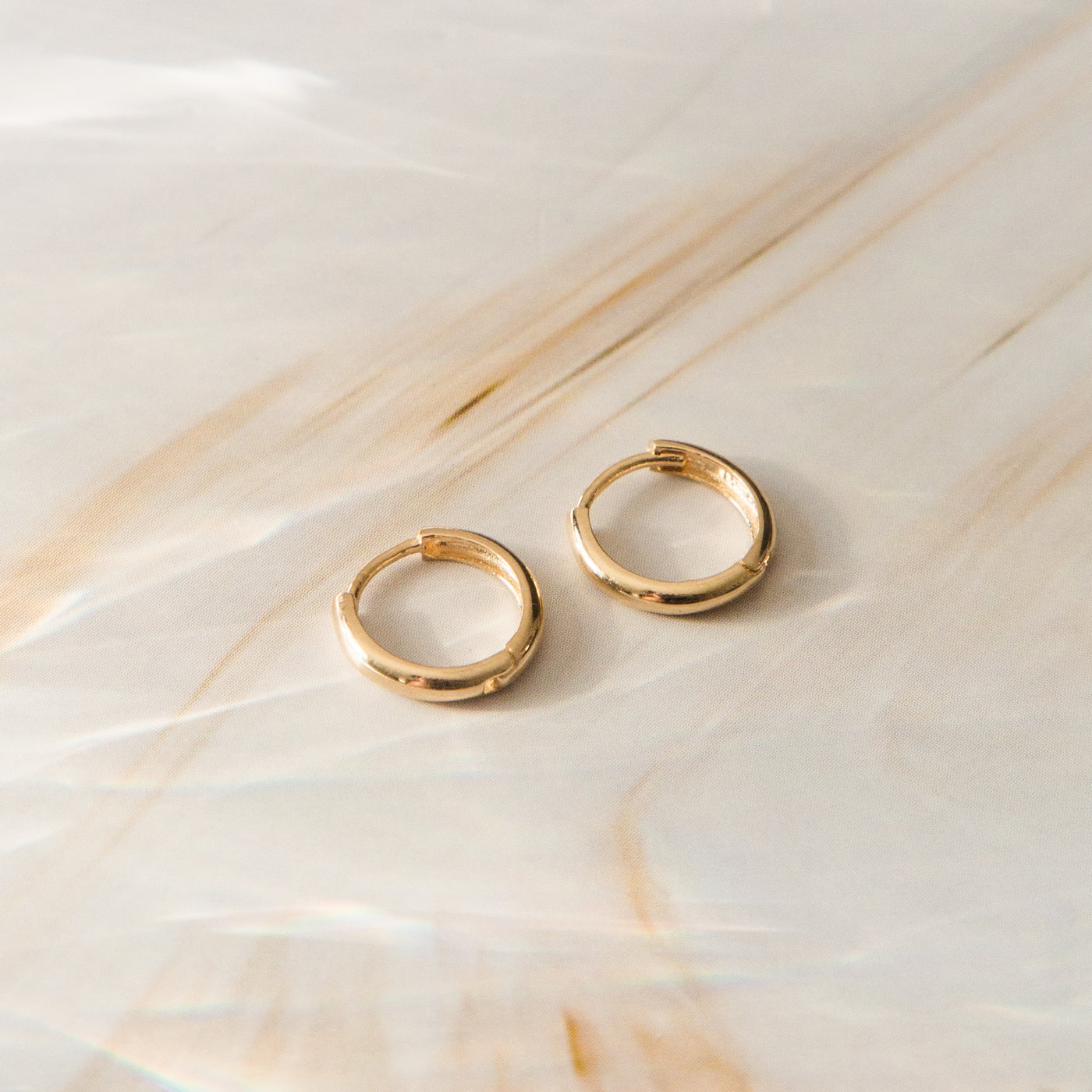 Huggie Hoop Earrings - 14k Solid Gold | Simple & Dainty