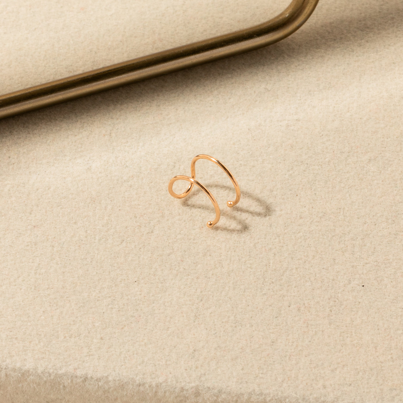 Dainty Double Ear Cuff - 14k Solid Gold | Simple & Dainty Jewelry