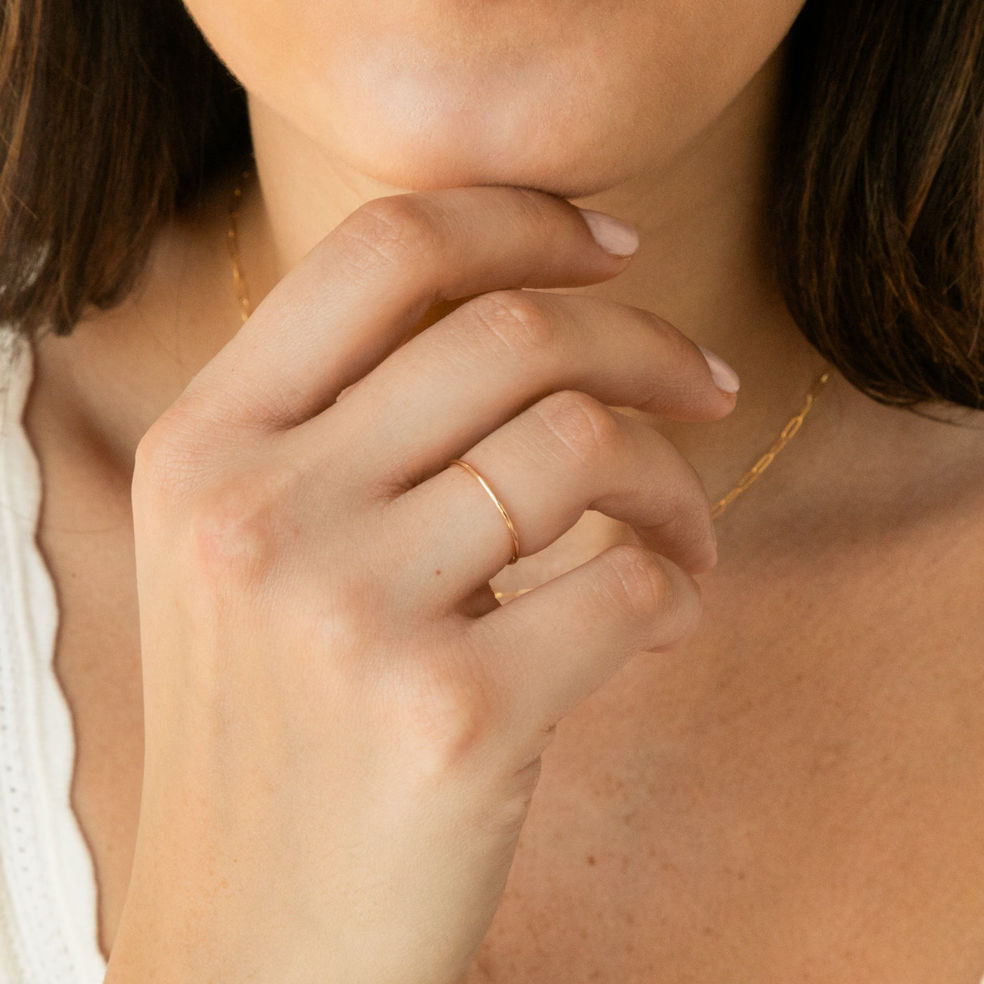 Simple Stacking Ring - 14k Solid Gold | Simple & Dainty Jewelry