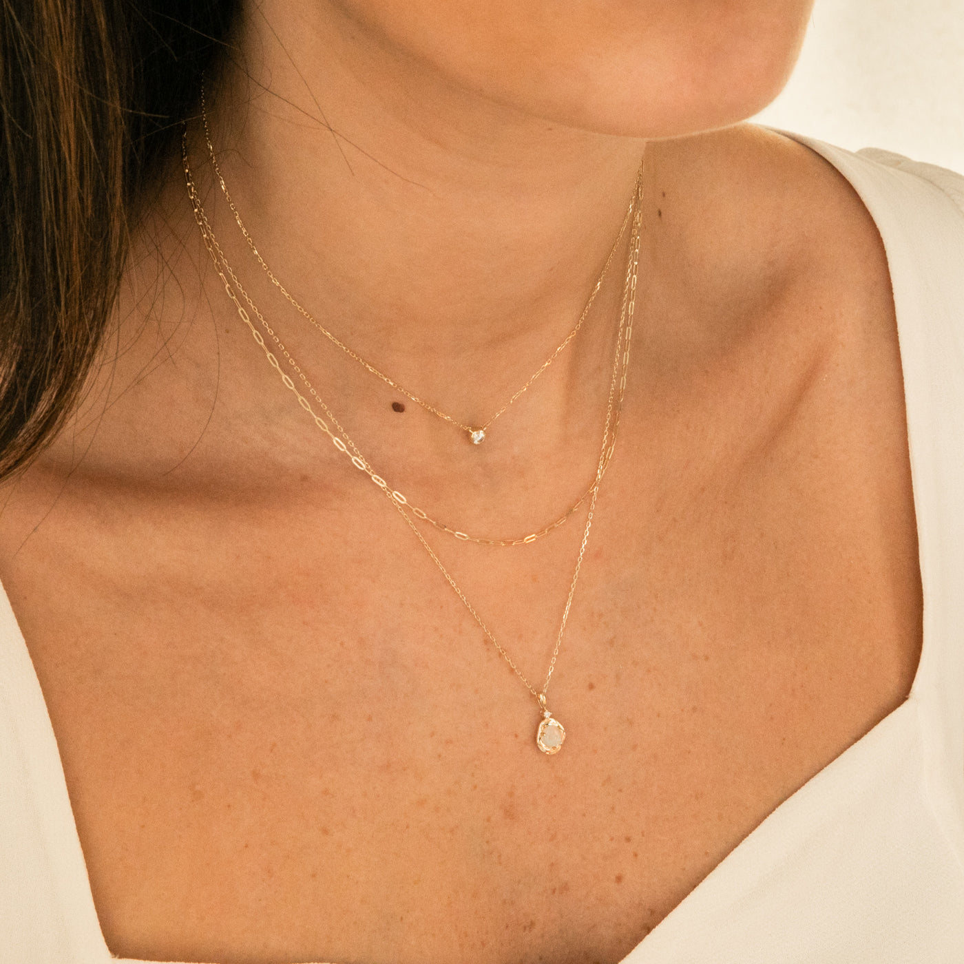 Dainty Paperclip Chain Necklace - 14k Solid Gold | Simple & Dainty Jewelry