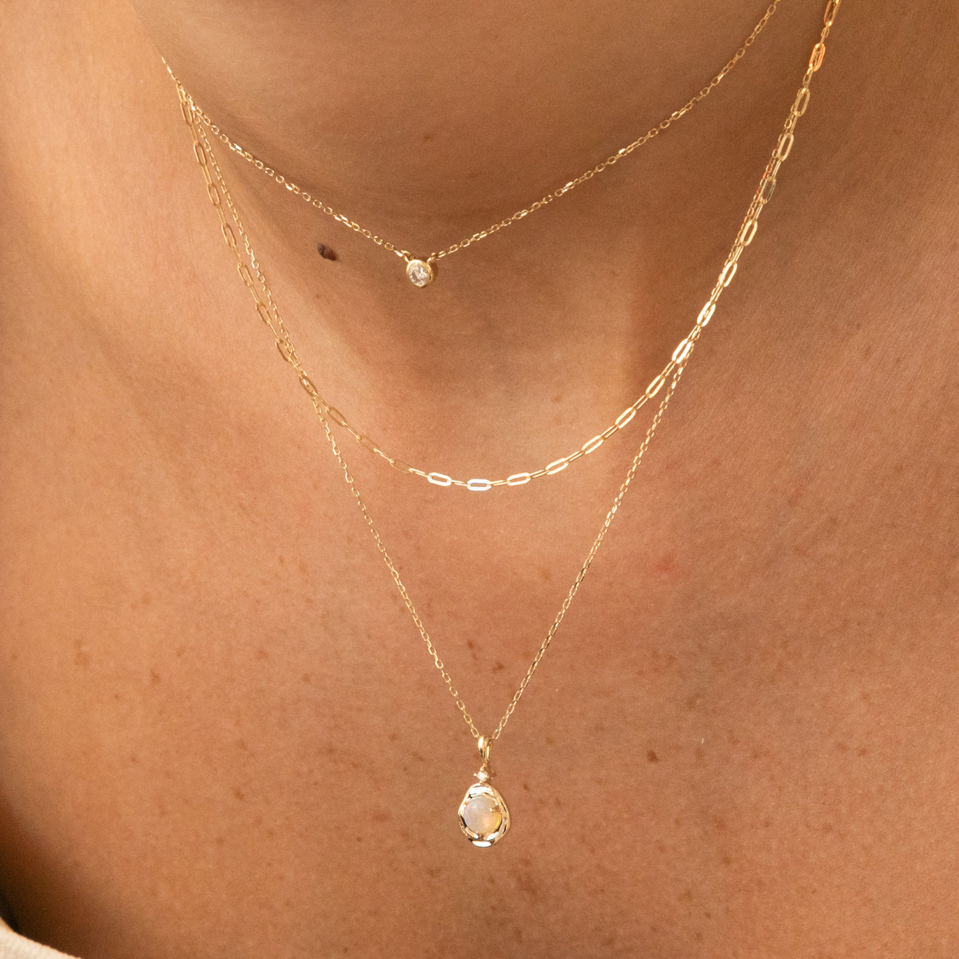 Dainty Paperclip Chain Necklace - 14k Solid Gold | Simple & Dainty Jewelry