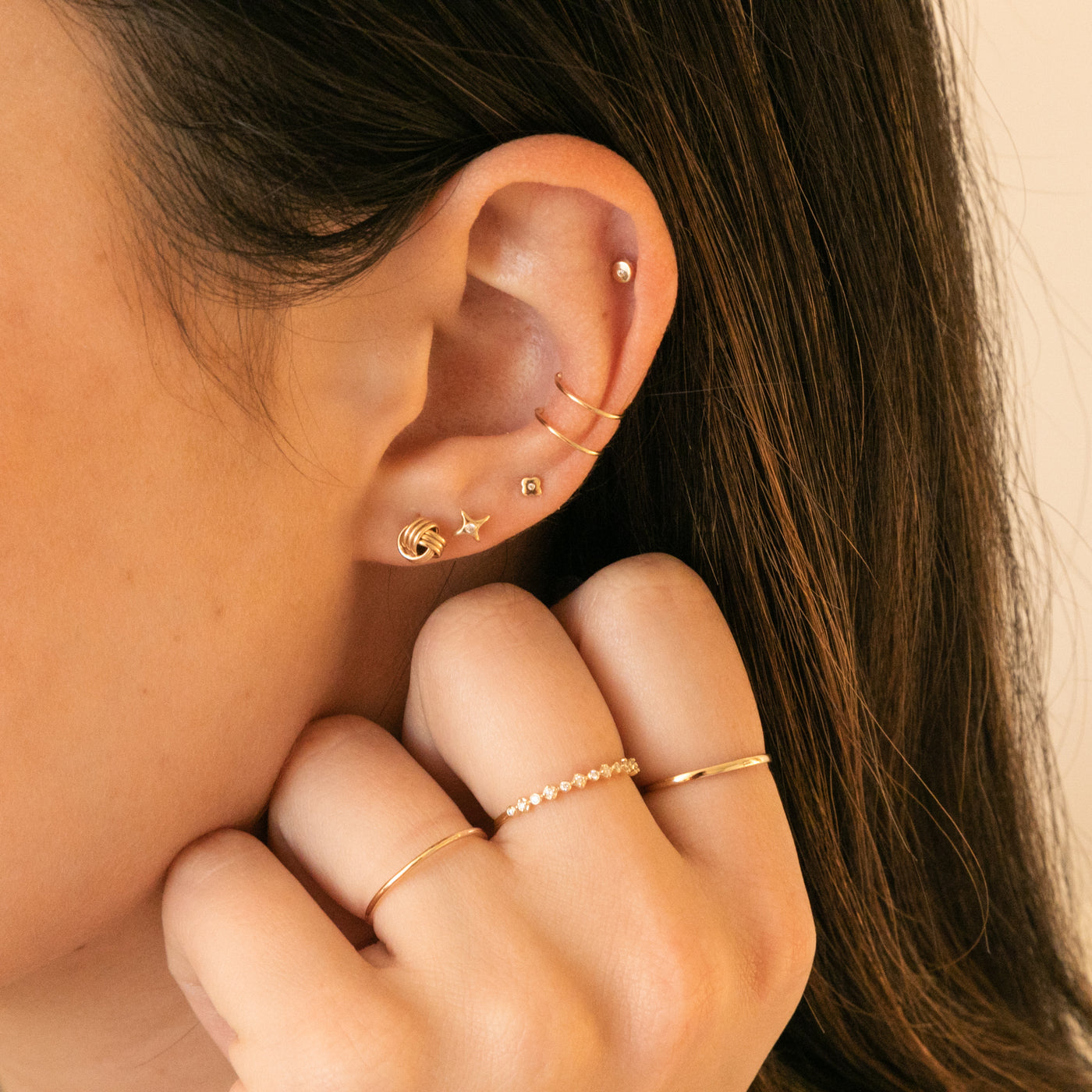 Dainty Double Ear Cuff - 14k Solid Gold | Simple & Dainty Jewelry