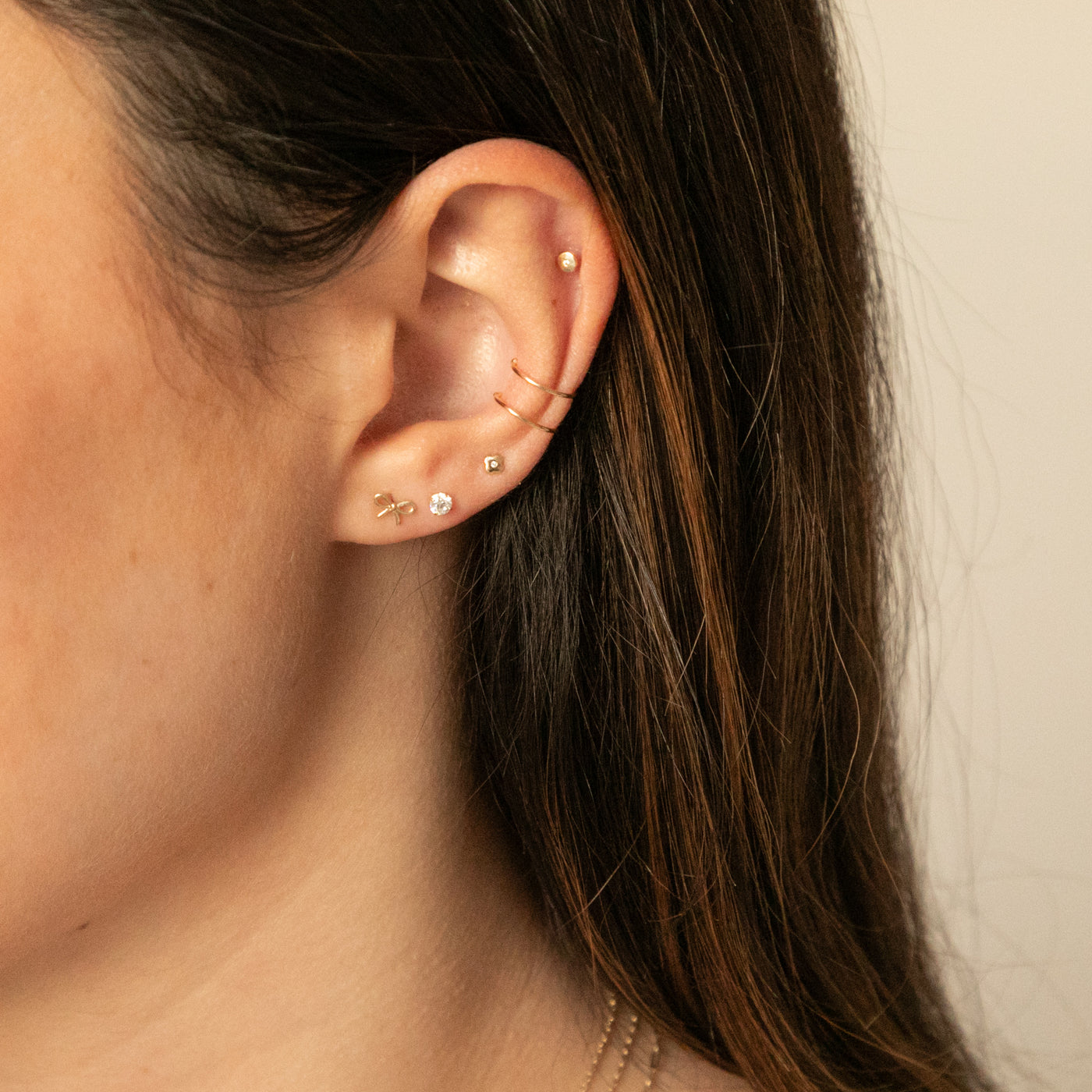 Dainty Double Ear Cuff - 14k Solid Gold | Simple & Dainty Jewelry