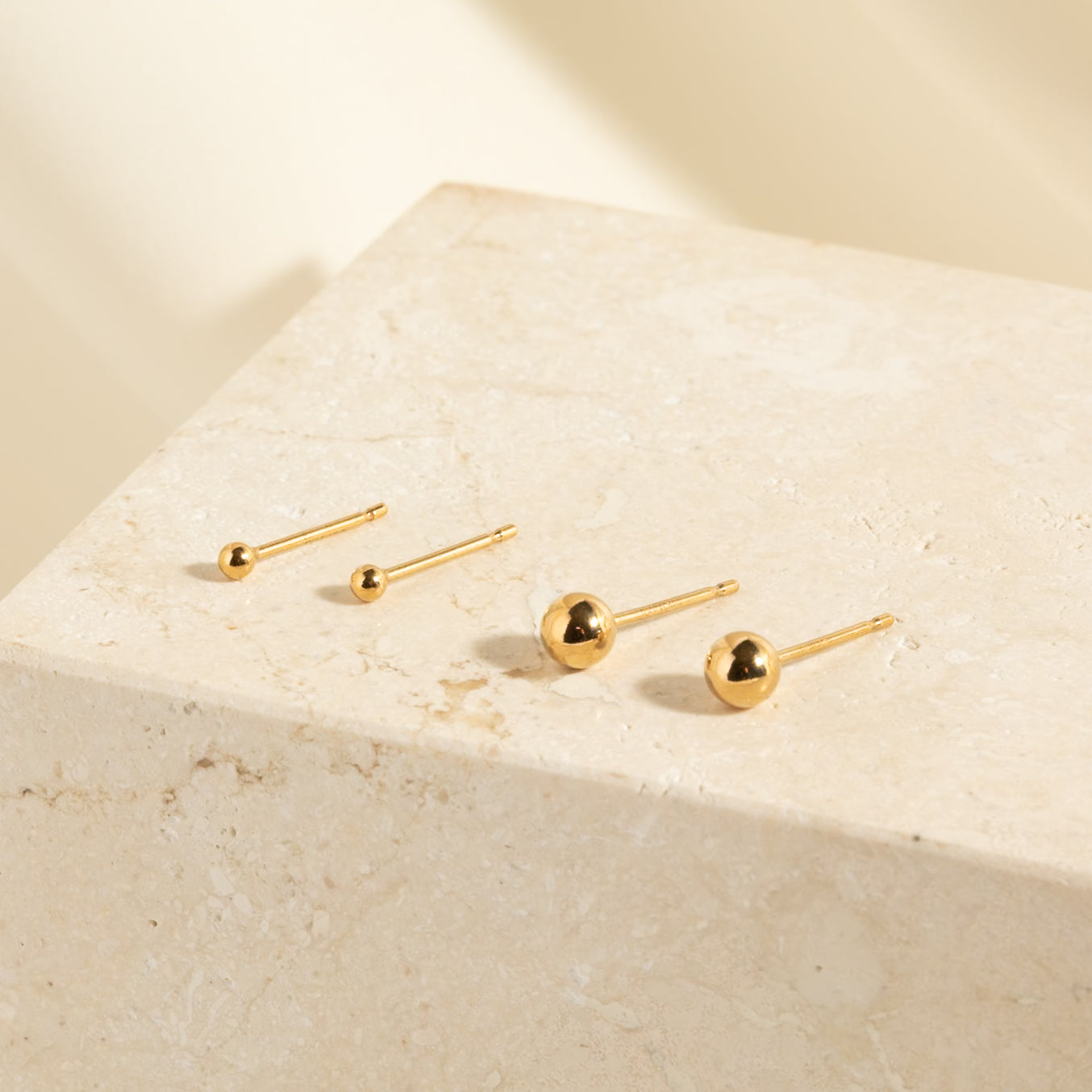 2mm 3mm 4mm Tiny Ball Studs by Simple & Dainty Jewelry